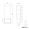 Cabinet ARCTIC 480 White Softtouch - door hinge left- shelf below