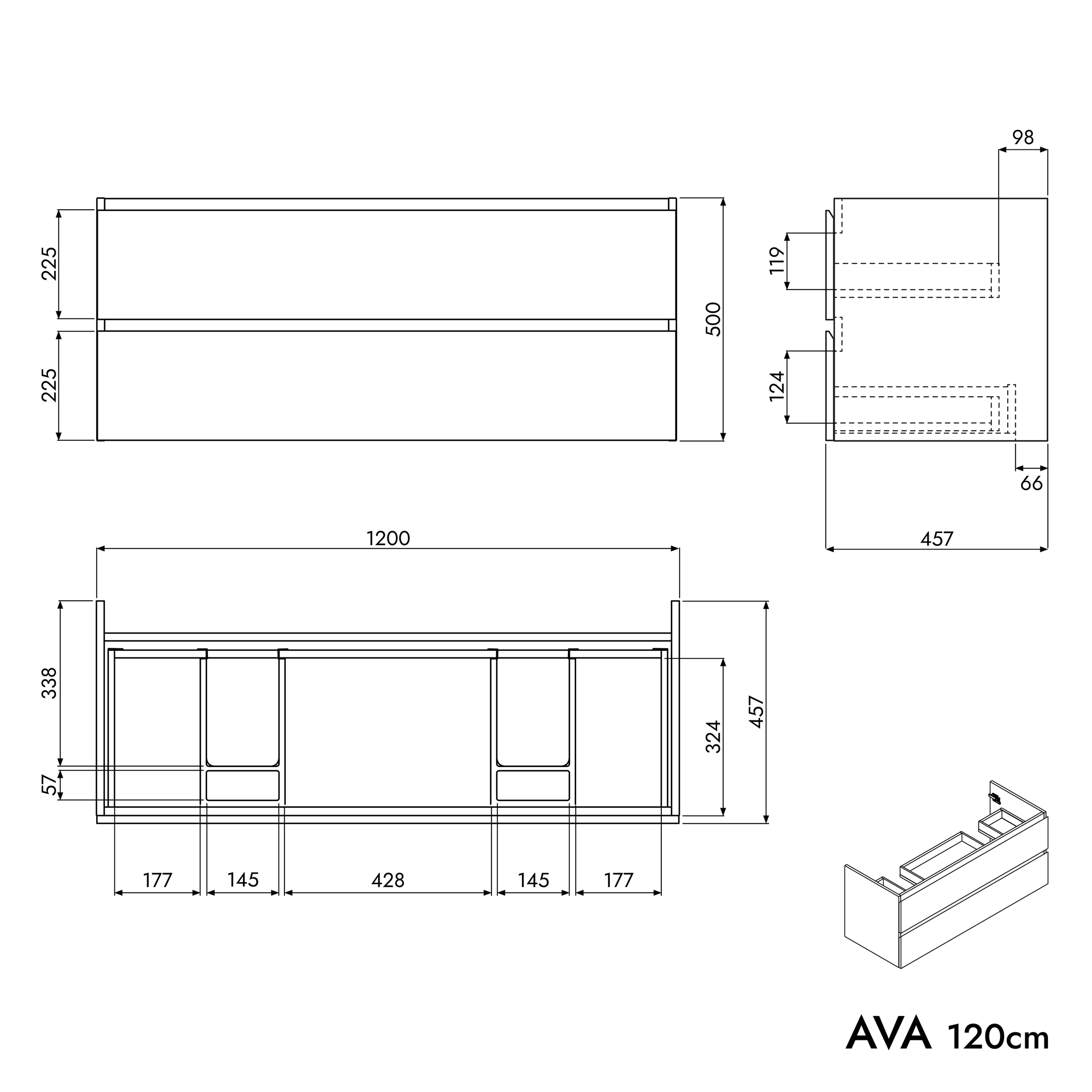 Meuble salle de bain AVA 120 cm