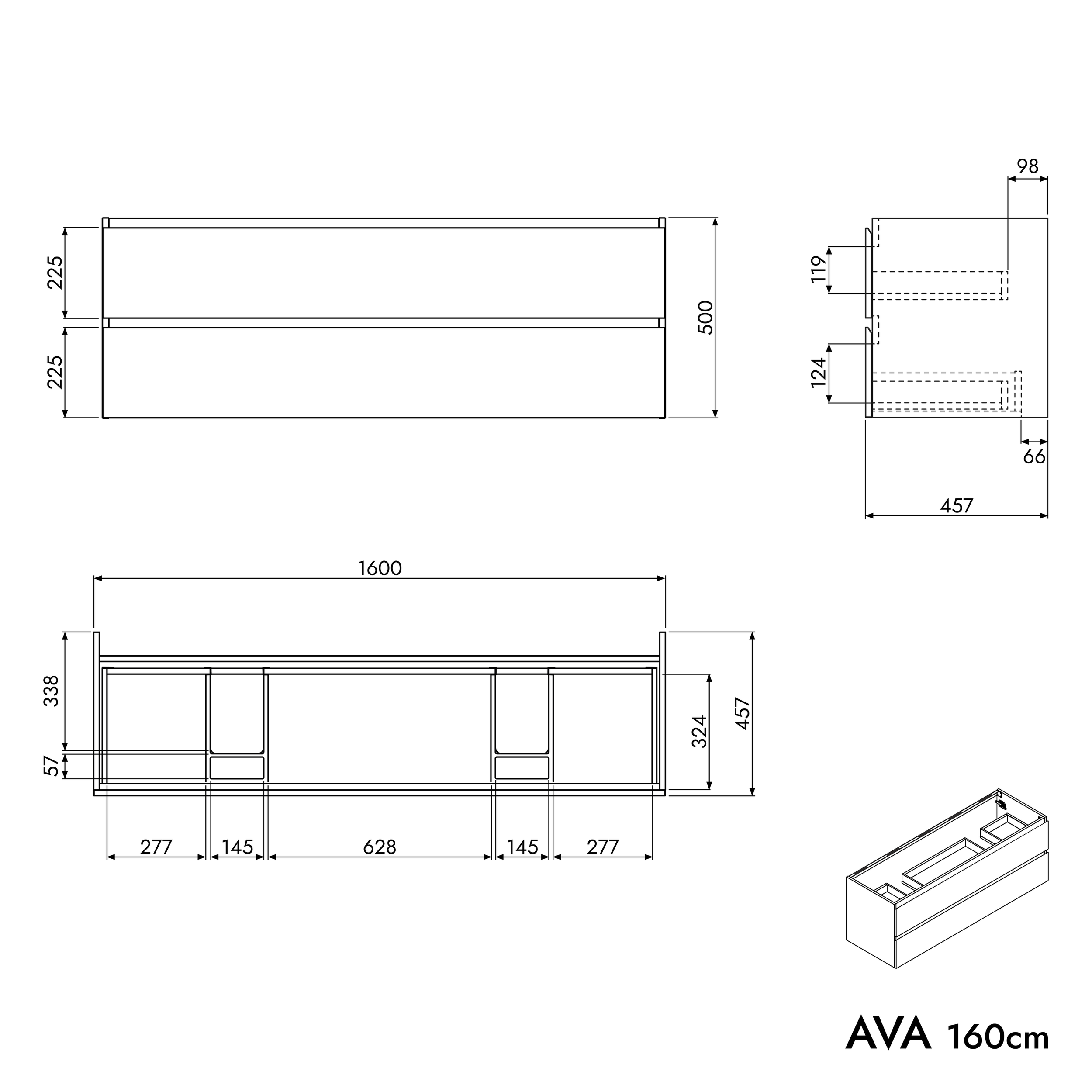 Meuble salle de bain AVA 160 cm