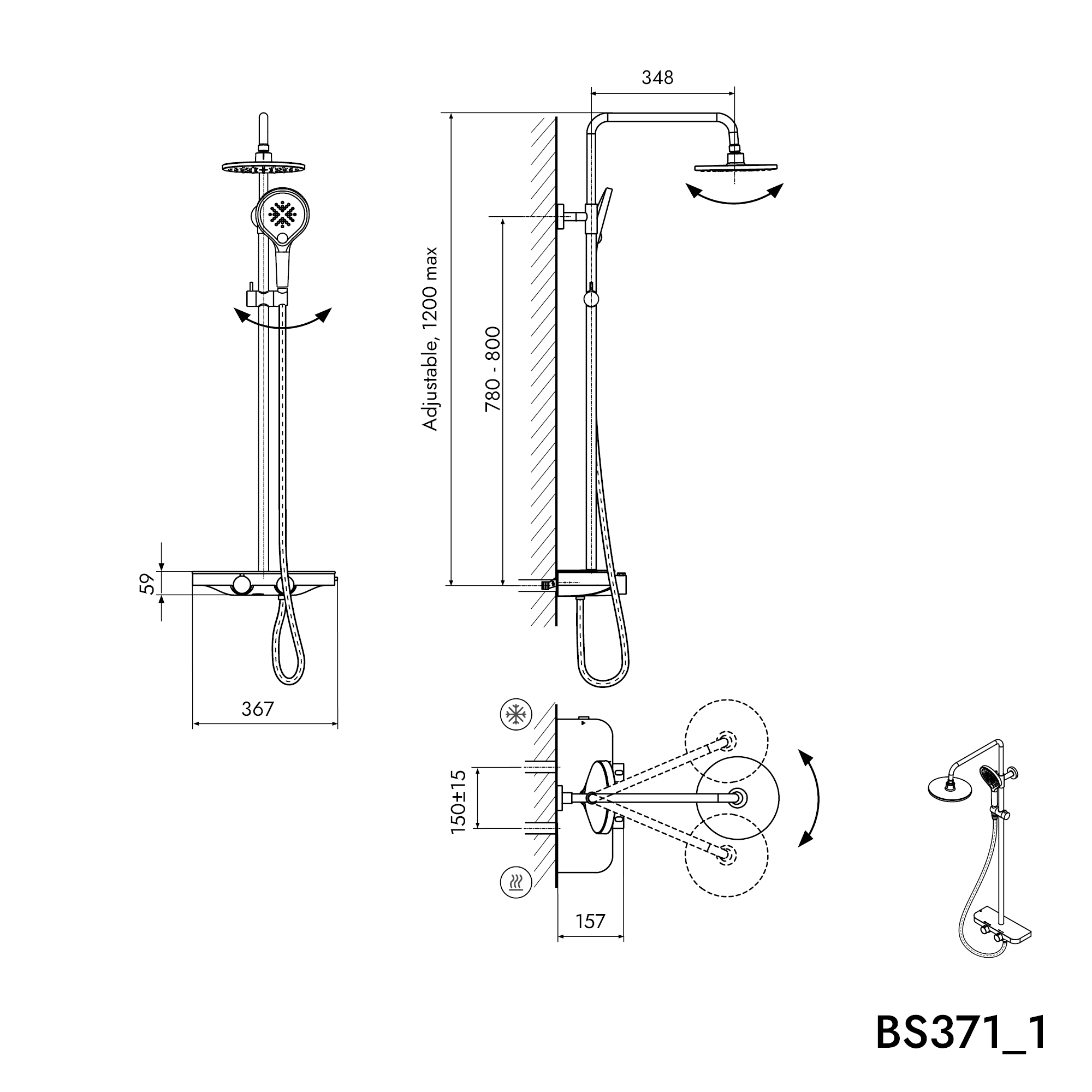 Système de douche thermostatique BS371