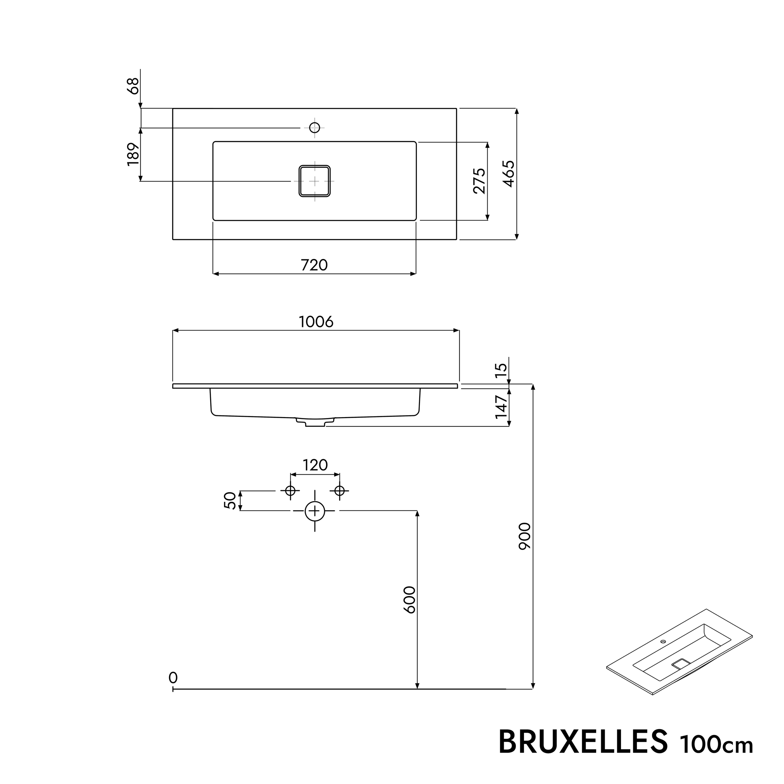 Meuble salle de bain VIREO 100 cm