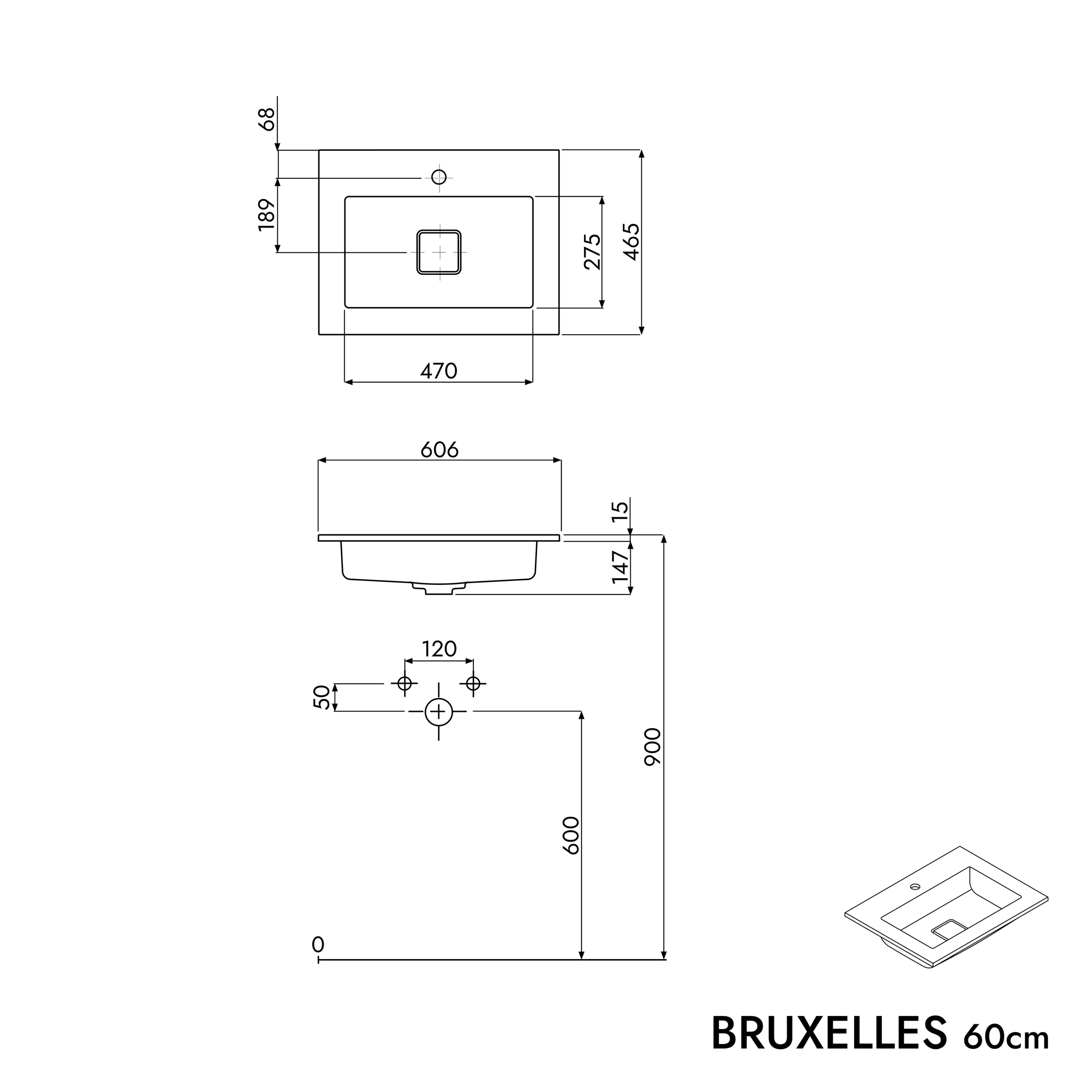 Meuble salle de bain VIREO 60 cm