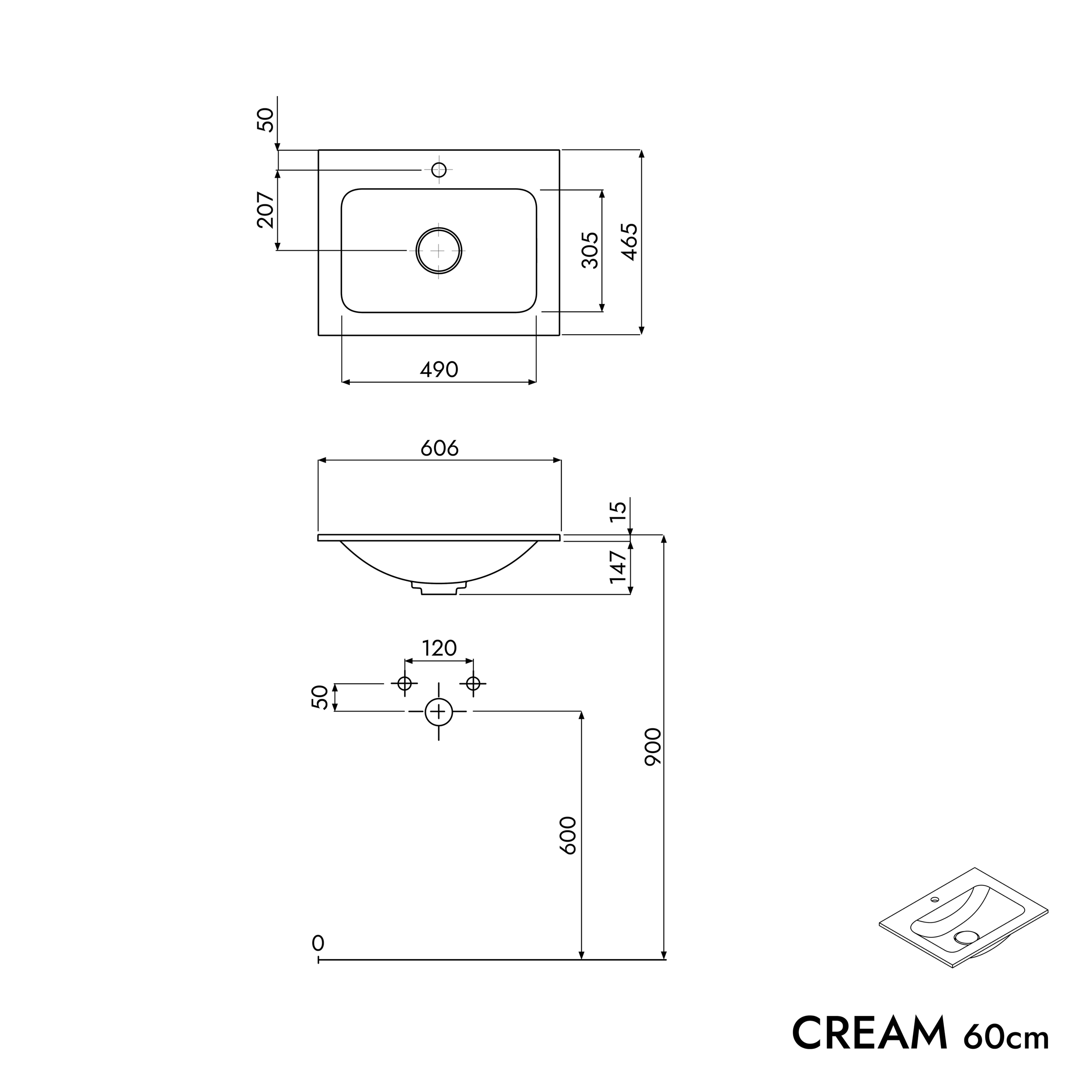 Meuble salle de bain AVA 60 cm