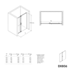 Sliding door shower enclosure DX806A FLEX - transparent safety glass- width selectable