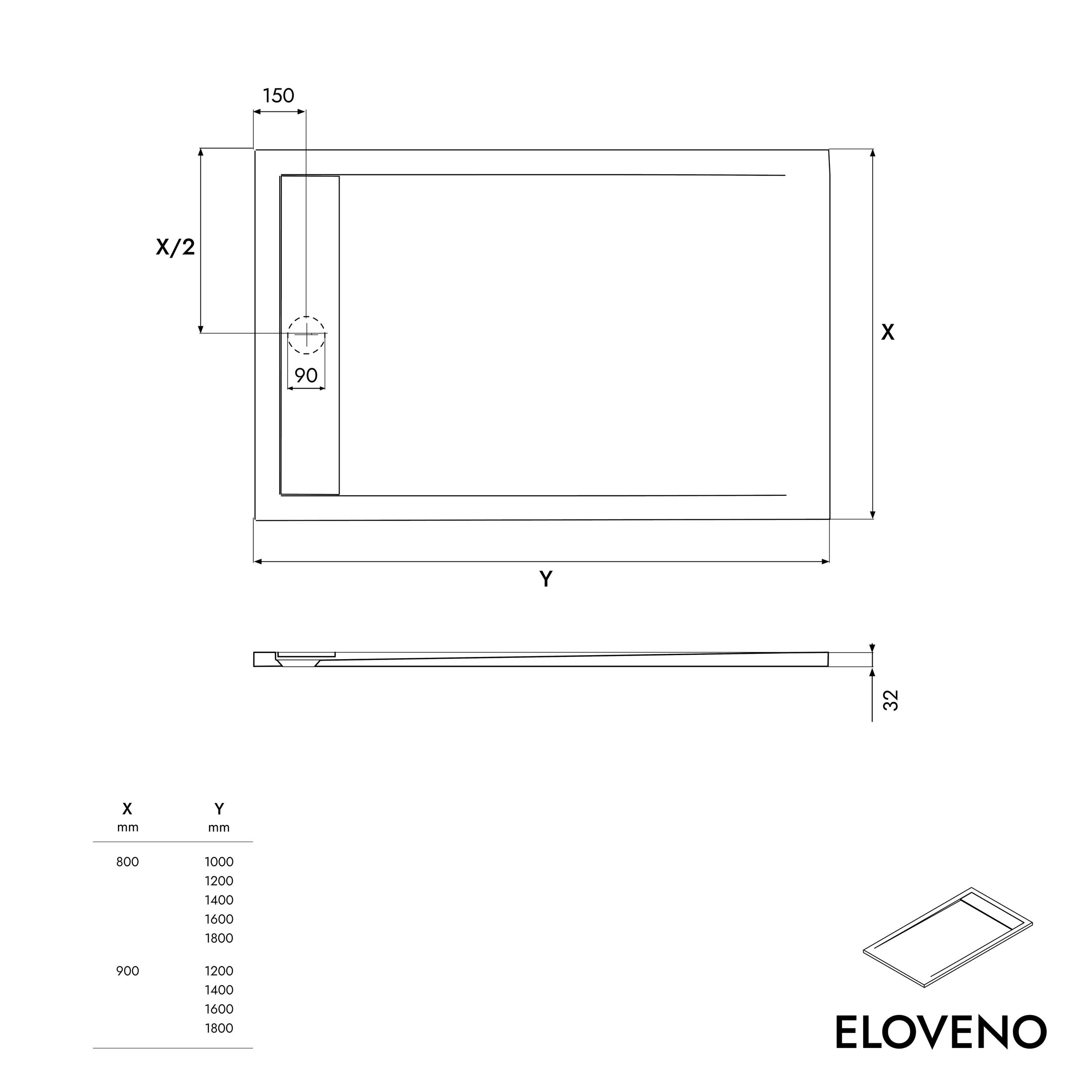 Duravit douchebak vlak Eloveno