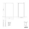 Duschabtrennung Walk-In Nano Echtglas EX101 - Milchglas-Muster Wave - Breite wählbar