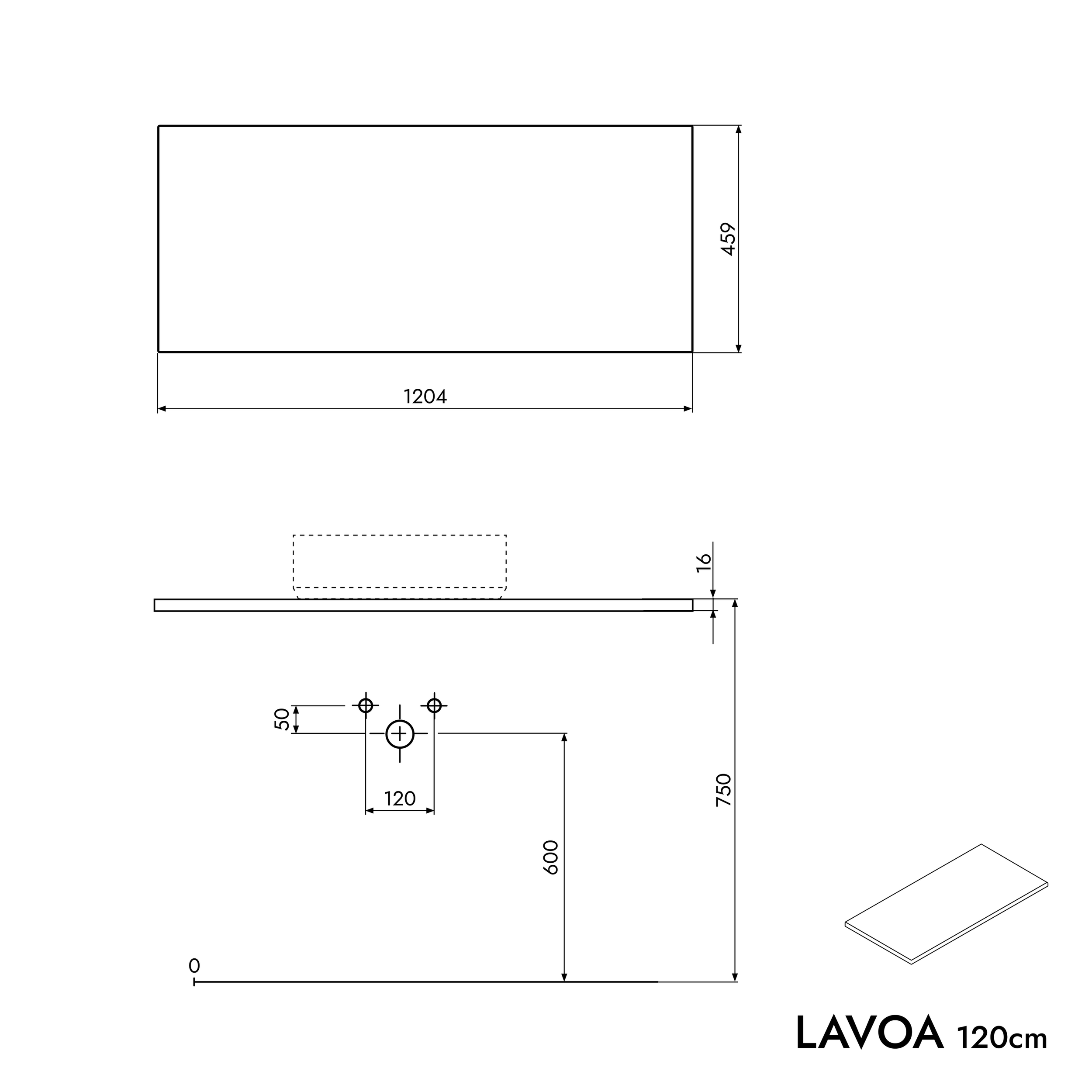 Meuble salle de bain LAVOA 120 cm