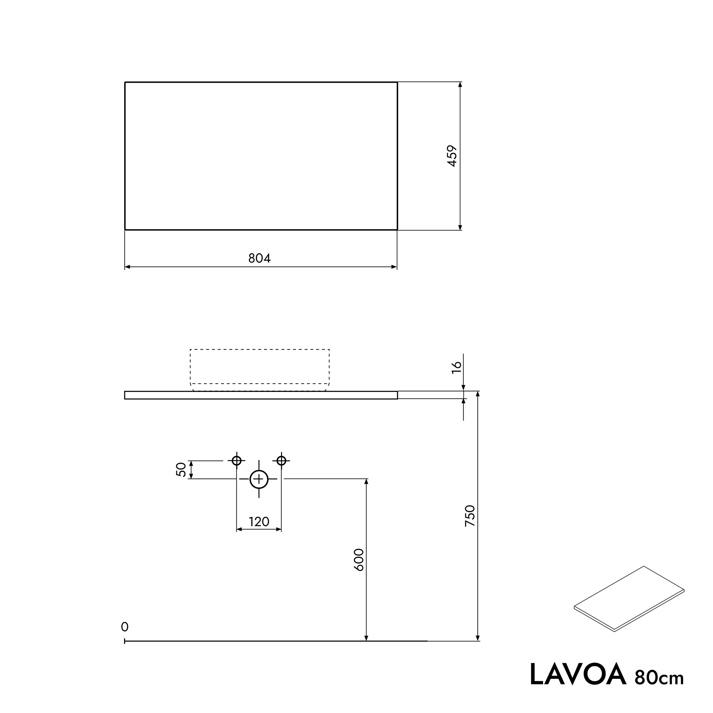 Meuble salle de bain LAVOA 80 cm