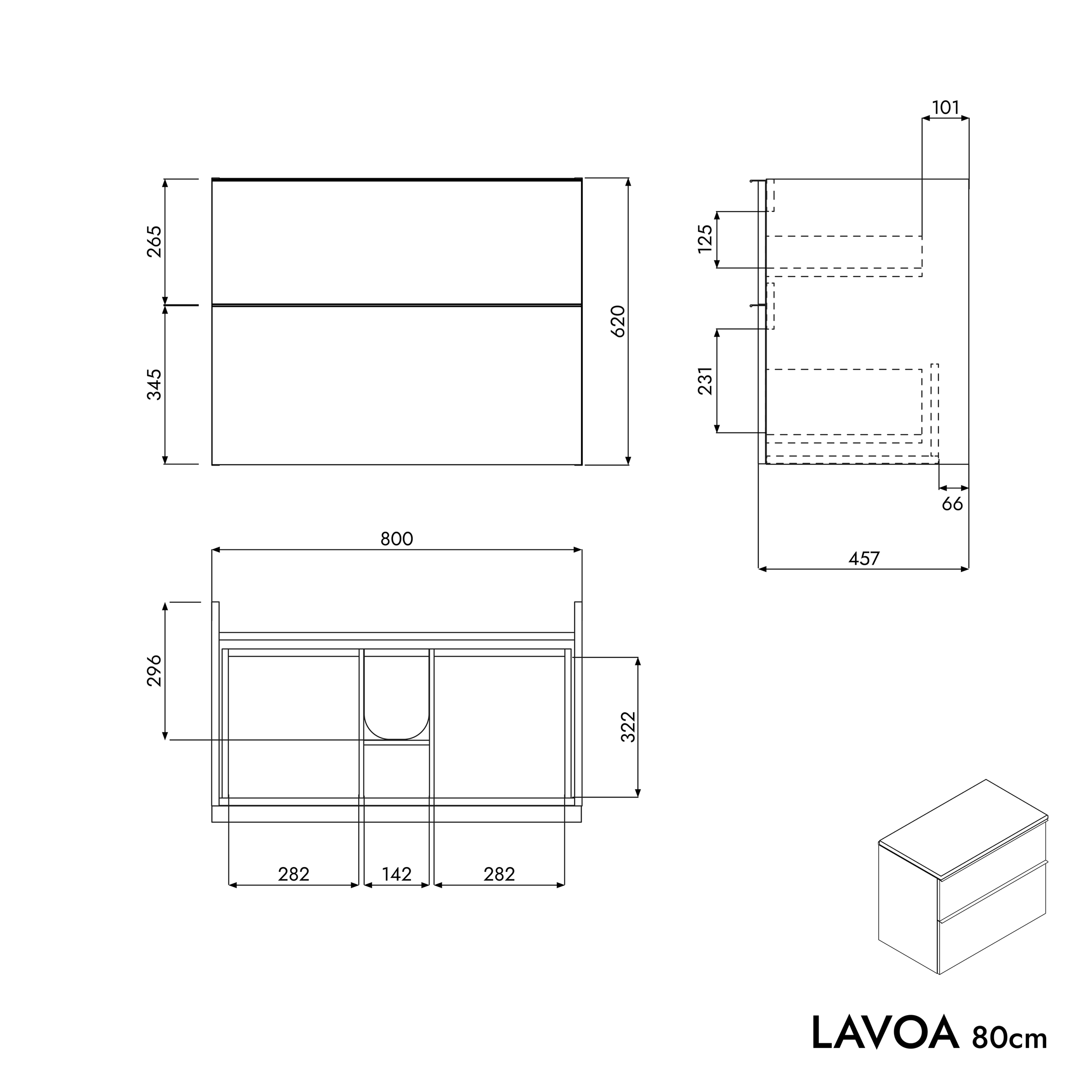 Unterschrank LAVOA 80 cm