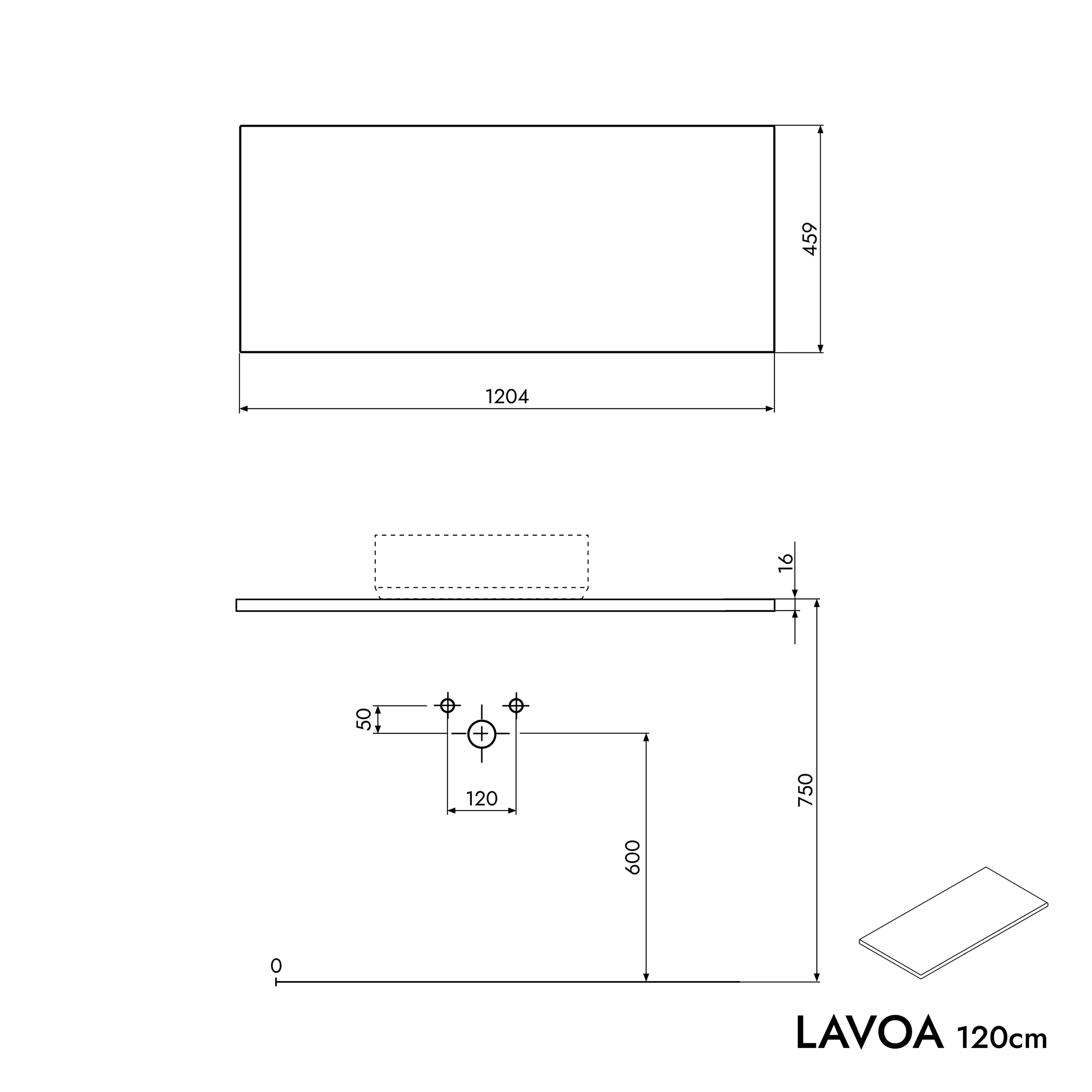 Bathroom furniture vanity unit LAVOA 120 cm