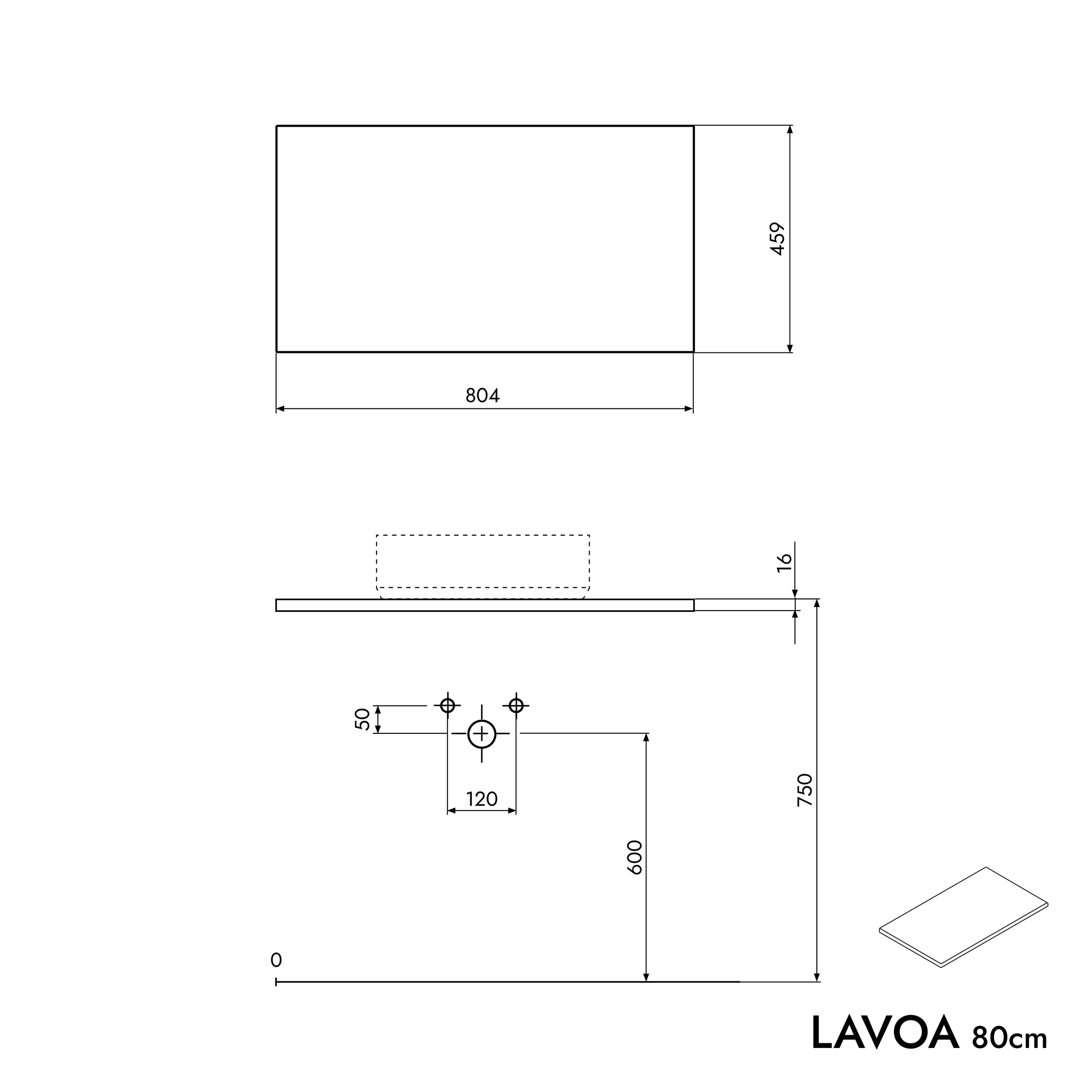 Unterschrank LAVOA 80 cm