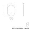 LED-verlichte spiegel 8144-2.0 ovaal incl. spiegelverwarming & warm/koud lichtregeling - lijst zwart - grootte instelbaar