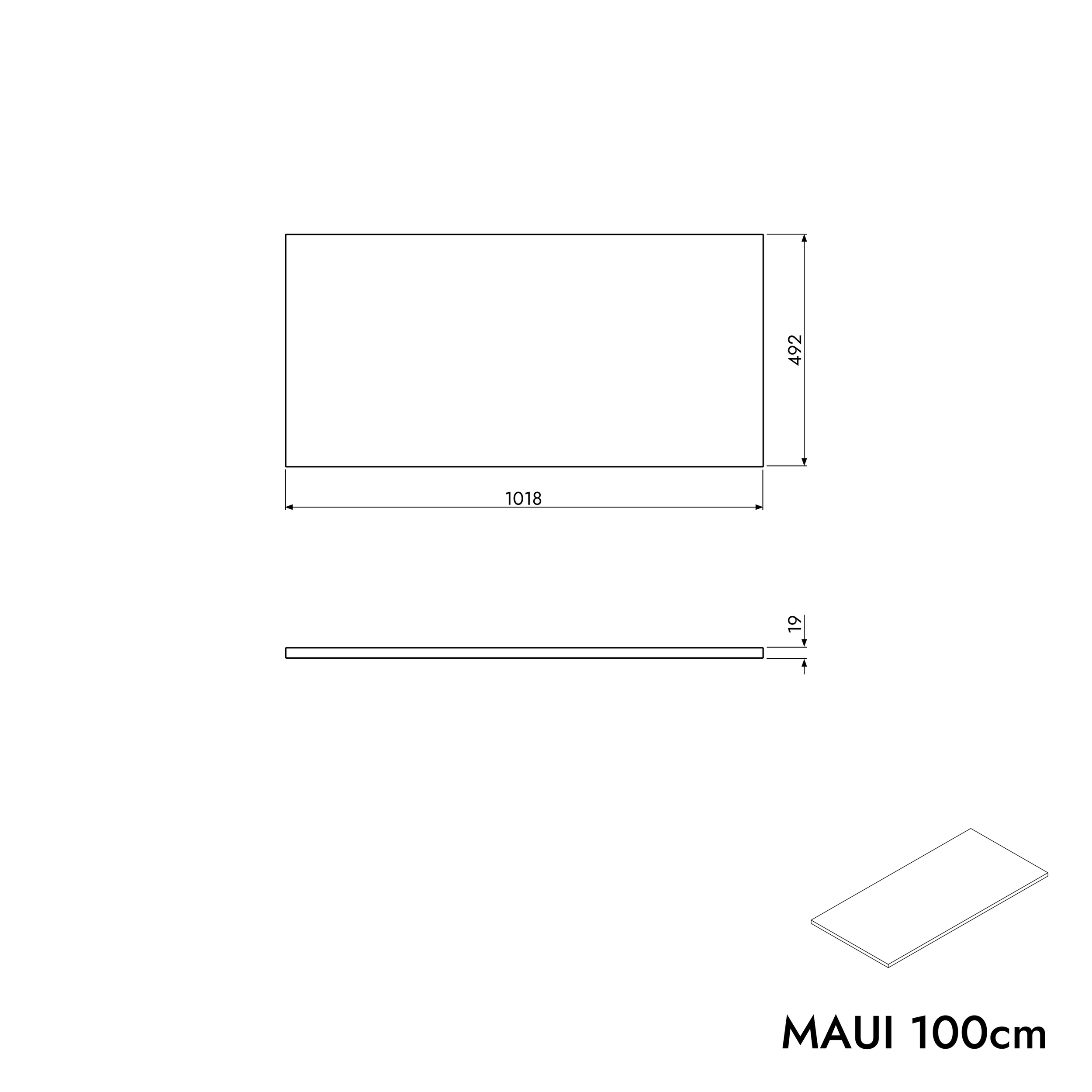 Meuble sous-lavabo MAUI 100 cm