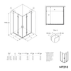Paroi de douche d'angle avec porte pliante NT213