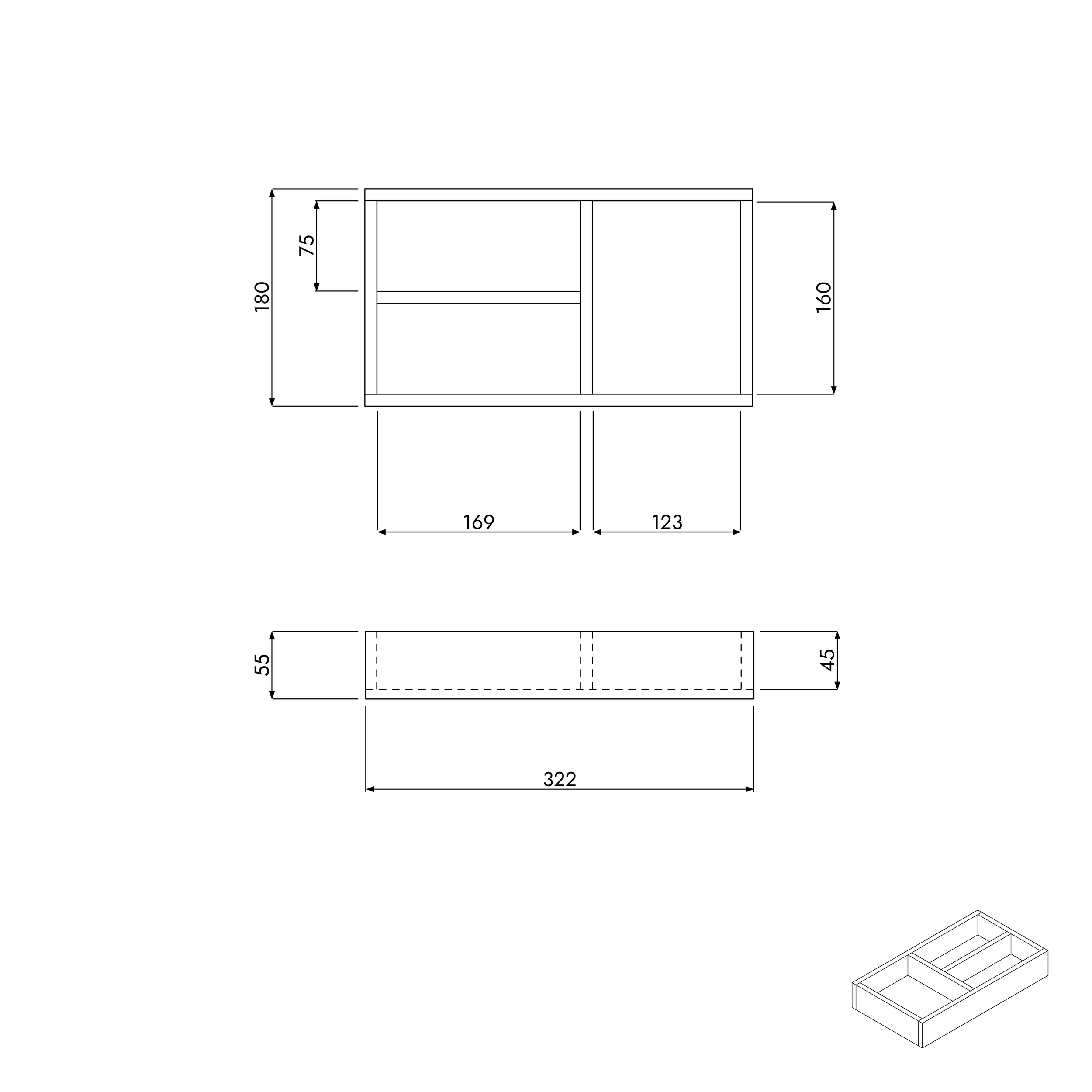 Drawer insert for bathroom furniture series