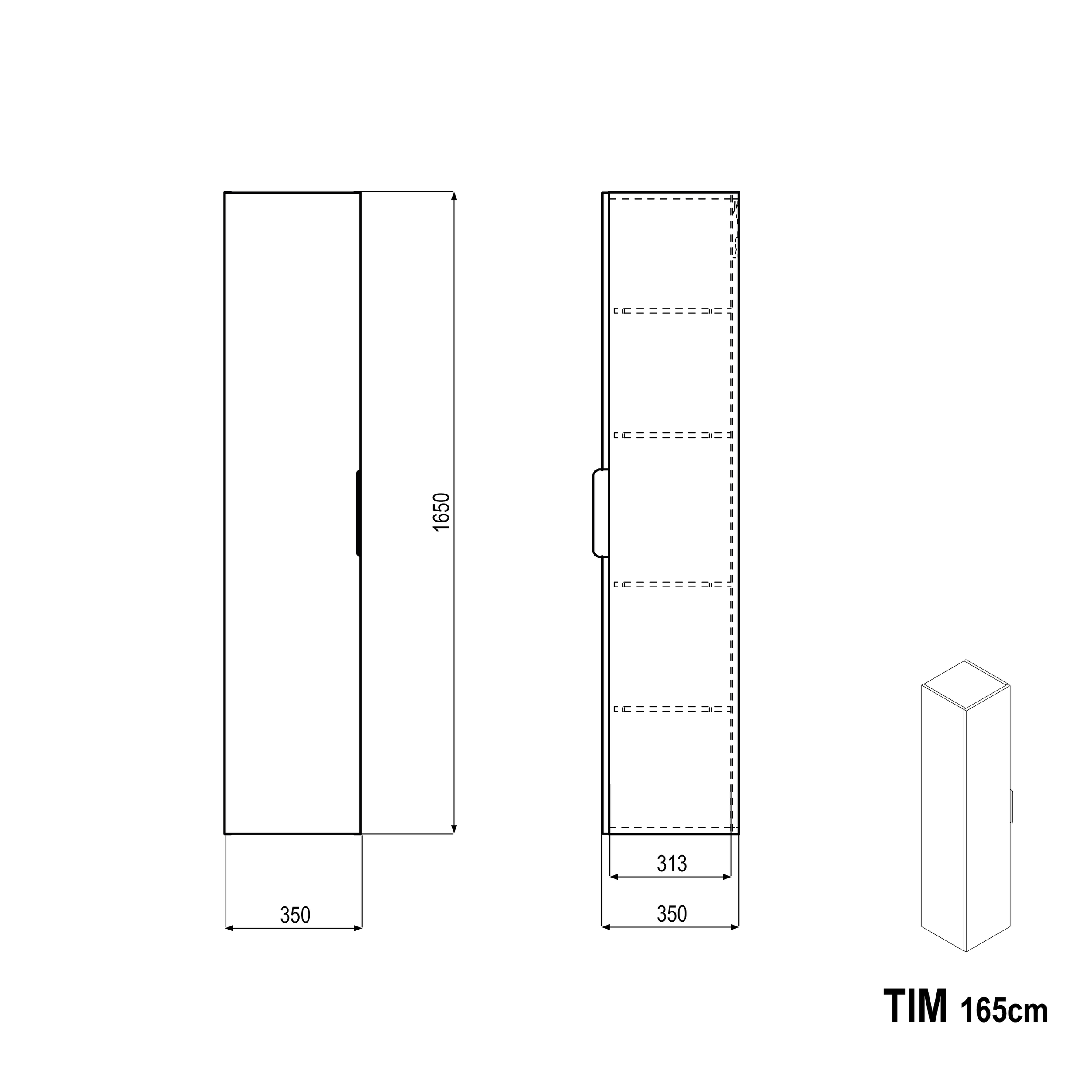 Tall Cabinet TIM 165 cm