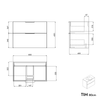 Badmeubel set TIM 80 cm met keramische wastafel