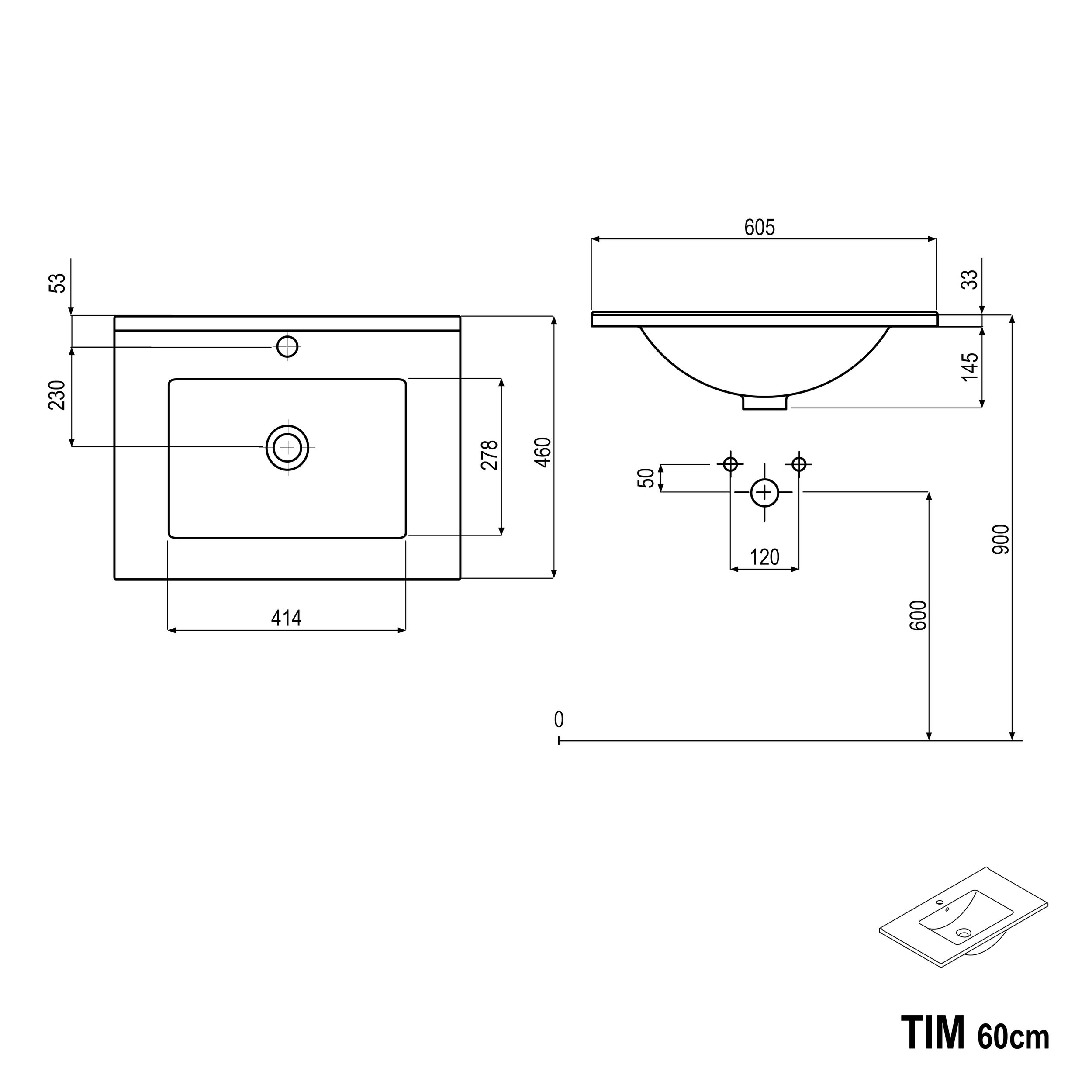 Vanity unit TIM 60 cm