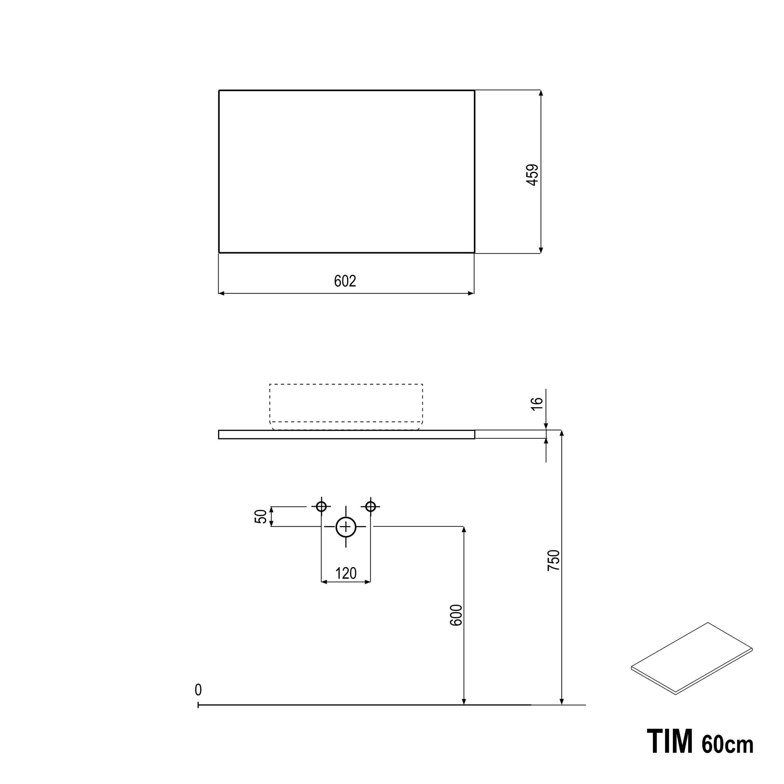 Meuble salle de bain TIM 60 cm