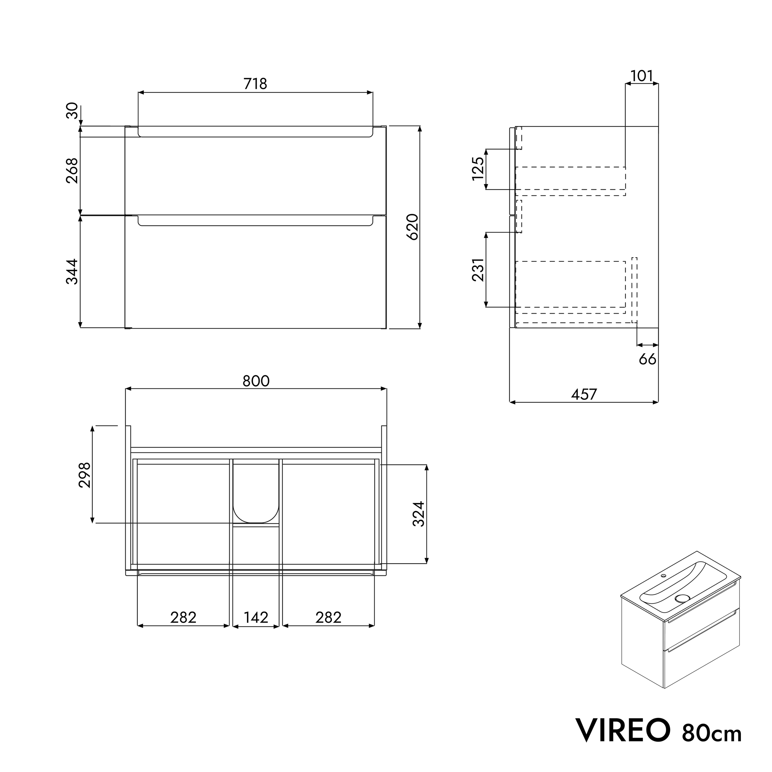 Unterschrank VIREO 80 cm