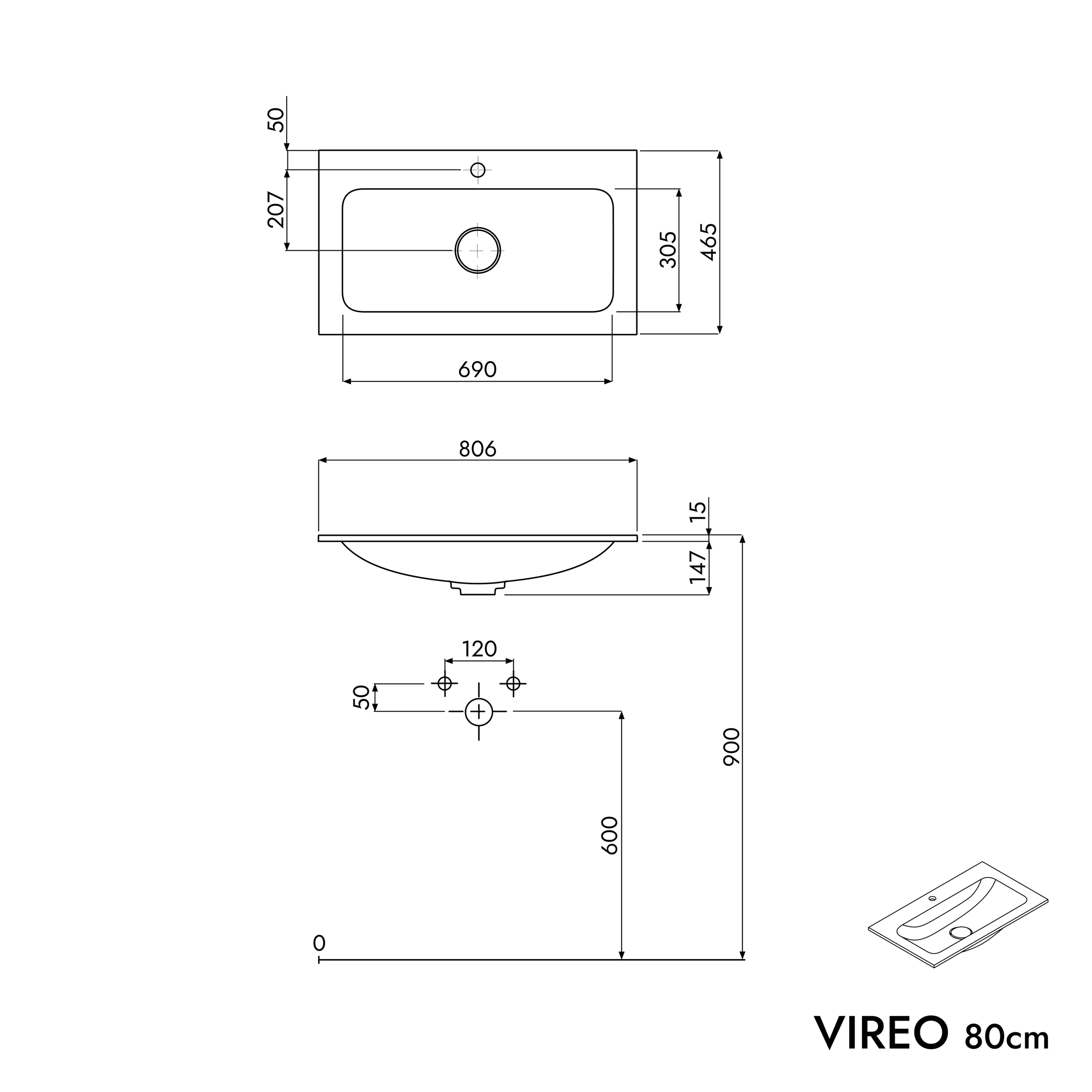 Unterschrank VIREO 80 cm