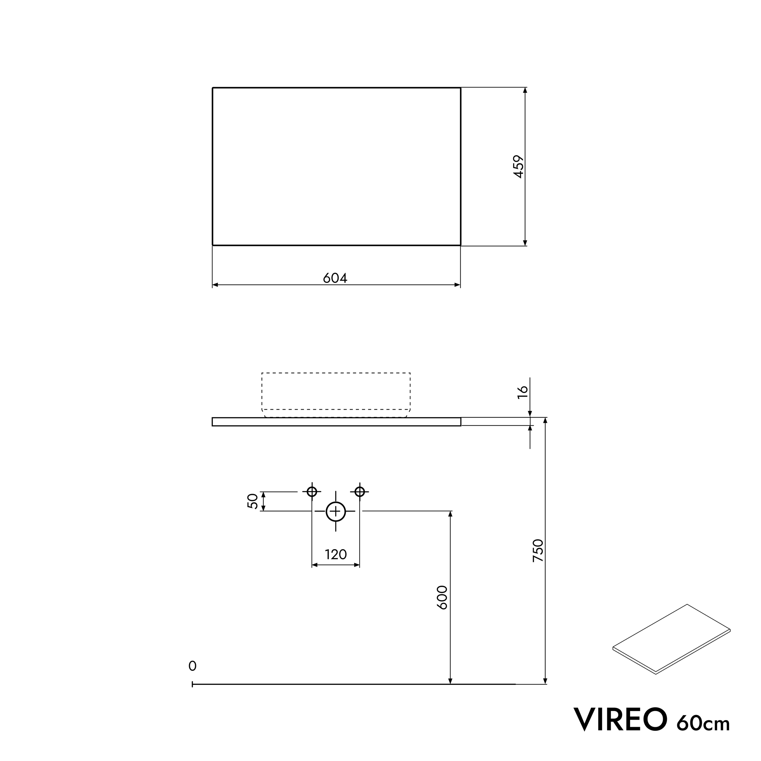 VIREO 60 cm vanity unit