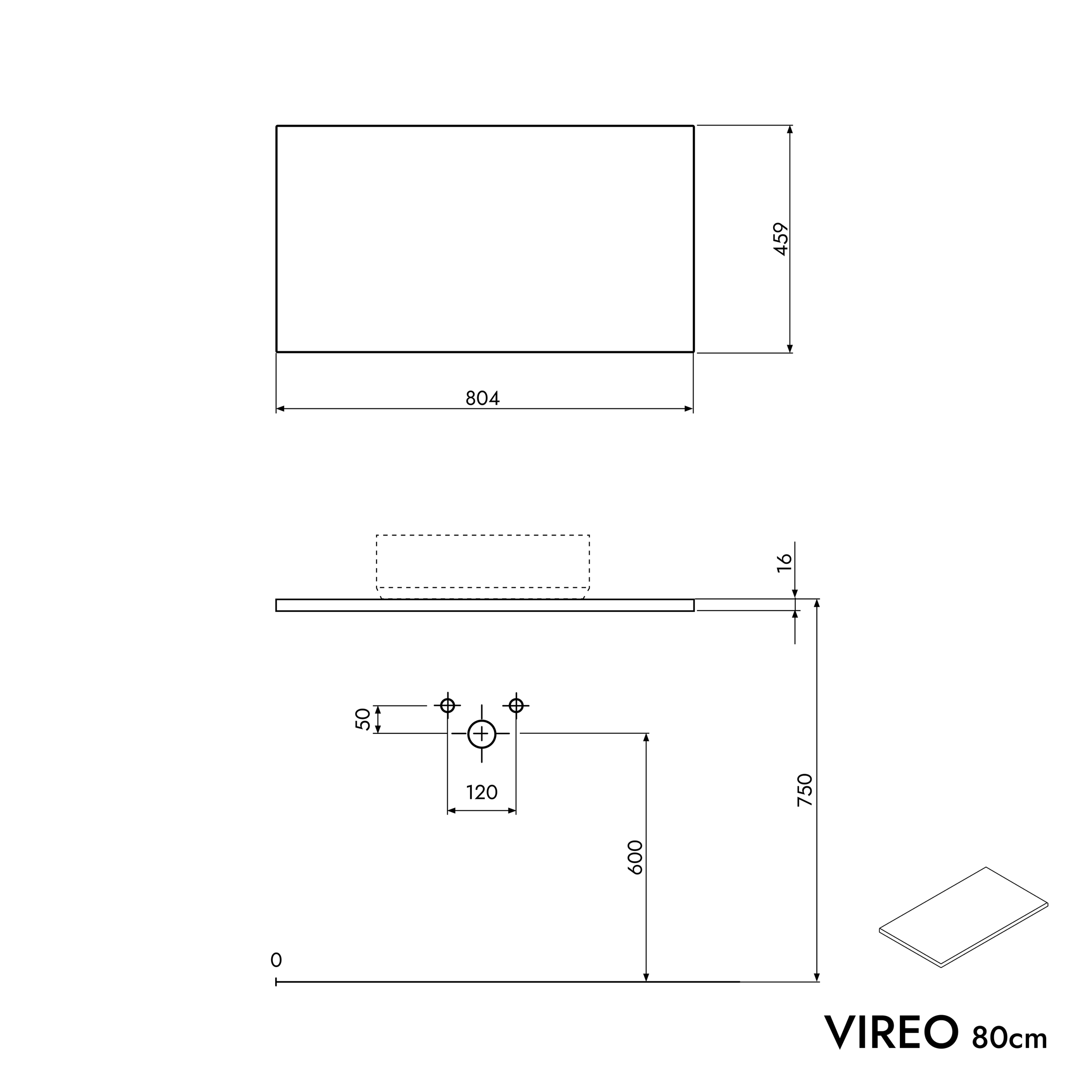 Meuble salle de bain VIREO 80 cm