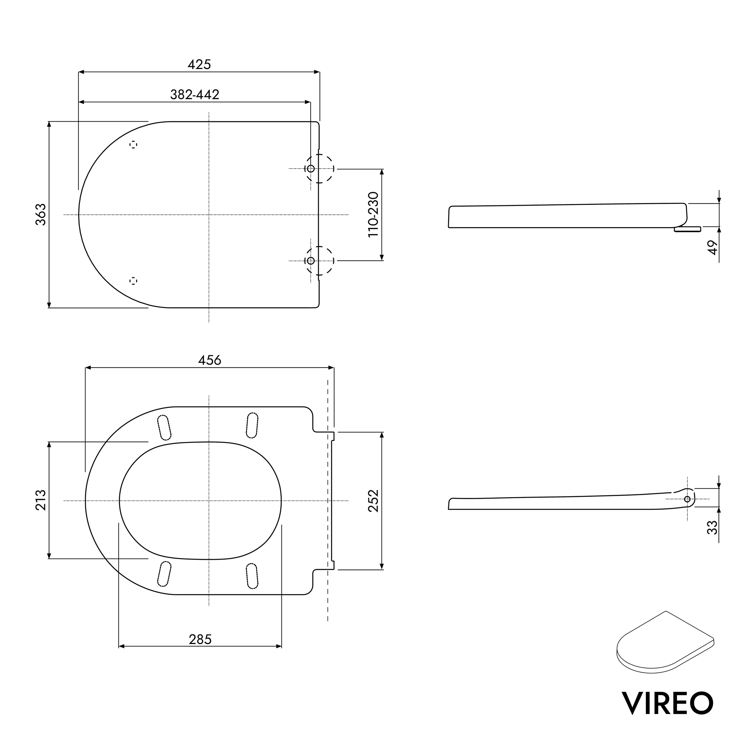 WC suspendu sans rebord VIREO