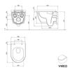 VIREO rimless wall-hung WC incl. soft-close lid