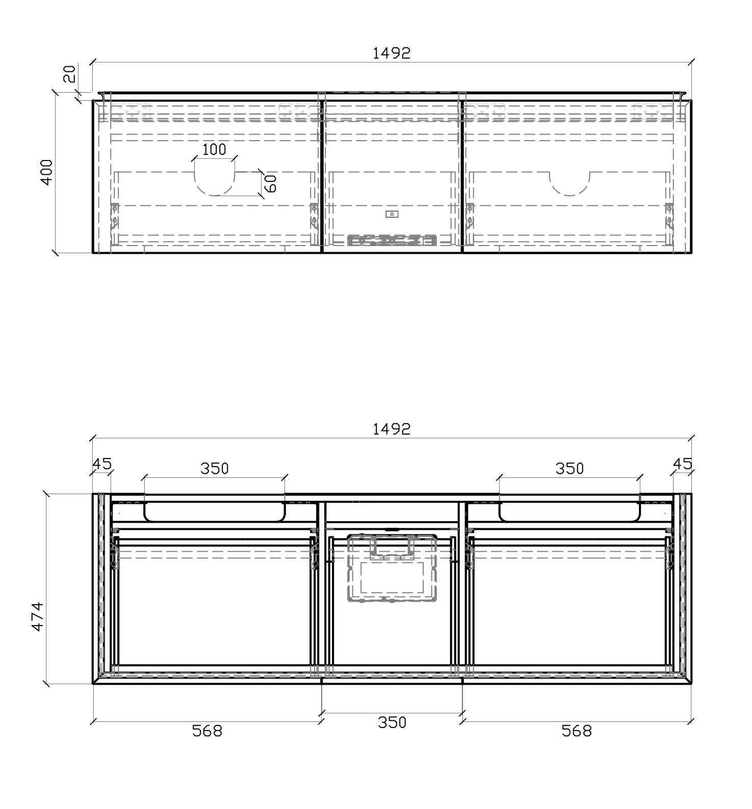 Vanity unit TREASURE 1500