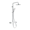 Duravit douchesysteem, met thermostaat en glazen legger, incl. handdouche met 3 straalsoorten - chroom/wit