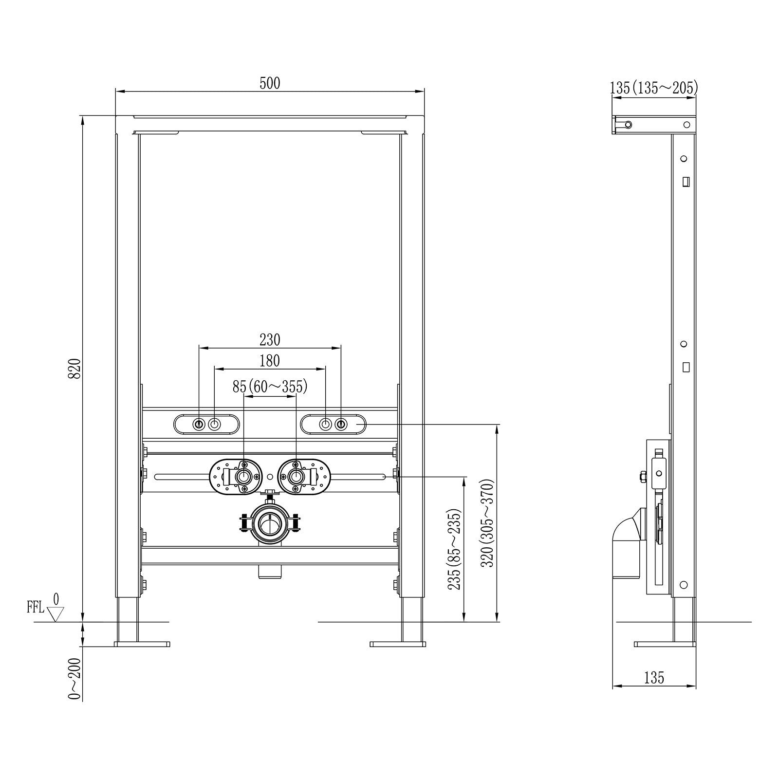 Bernstein bidet pre-wall element mounting element G30013A