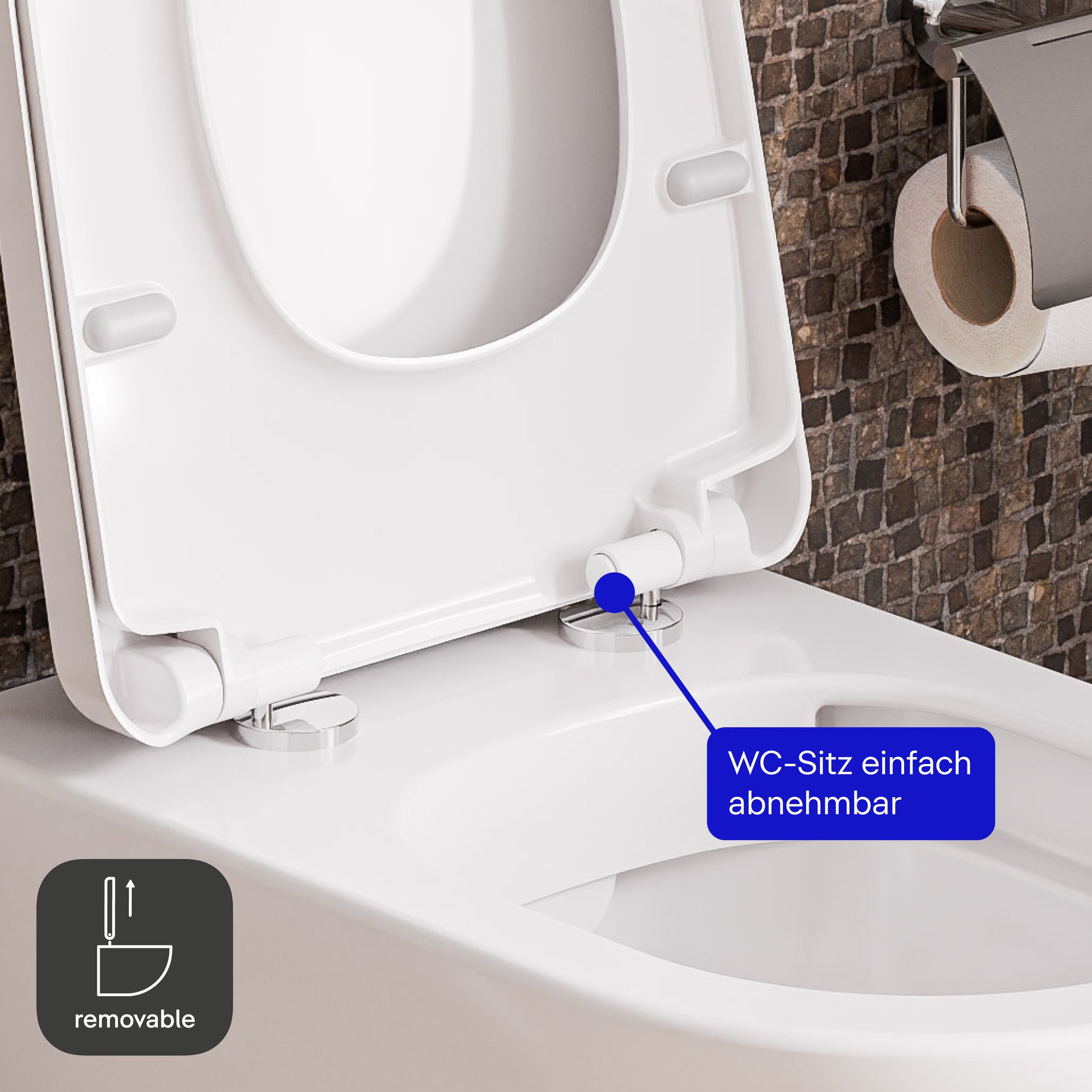 WC suspendu Duravit 540 mm Mino blanc brillant incl. abattant WC - fixation invisible