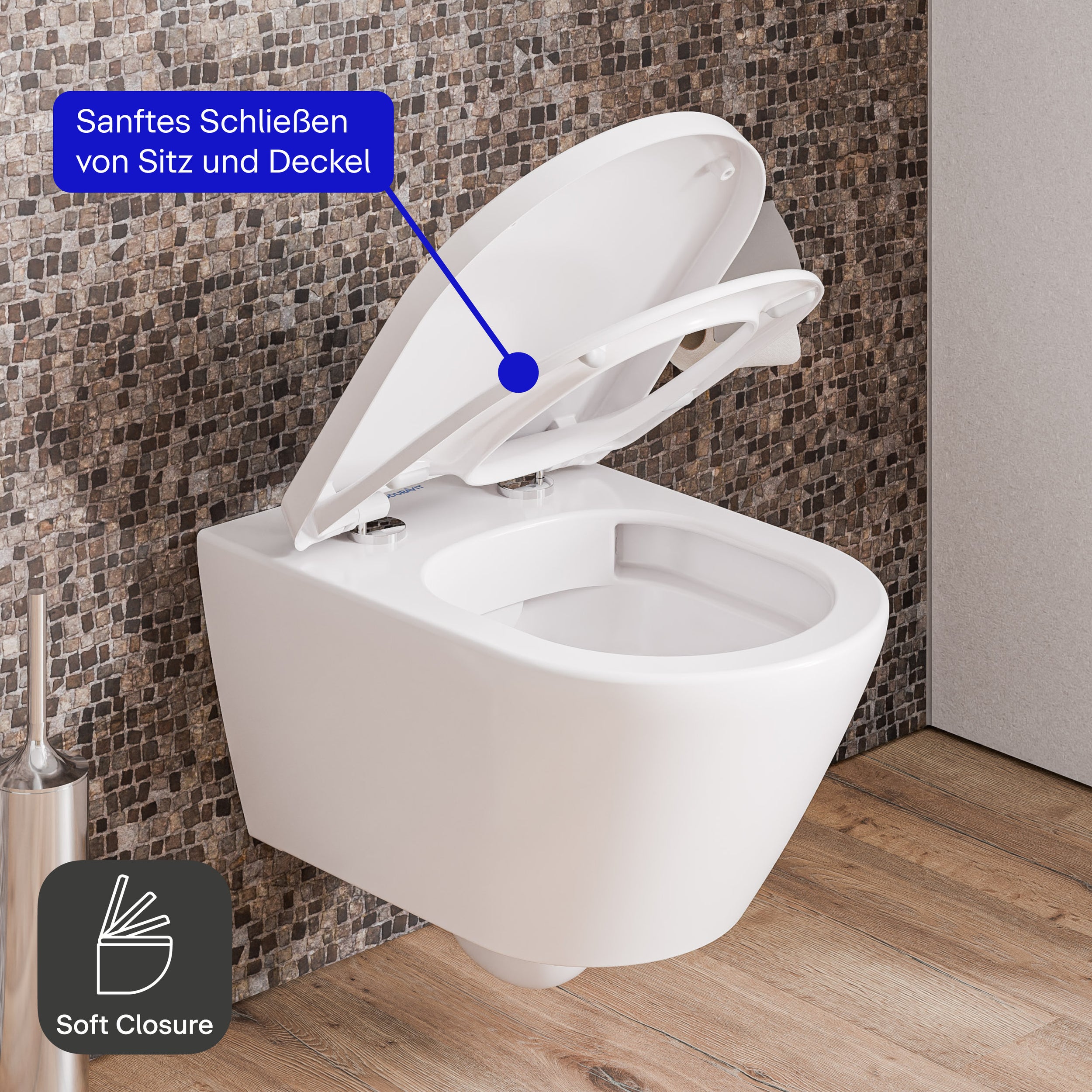 Duravit Wand-WC 540 mm Mino Weiß glänzend inkl. WC Deckel - verdeckte Befestigung