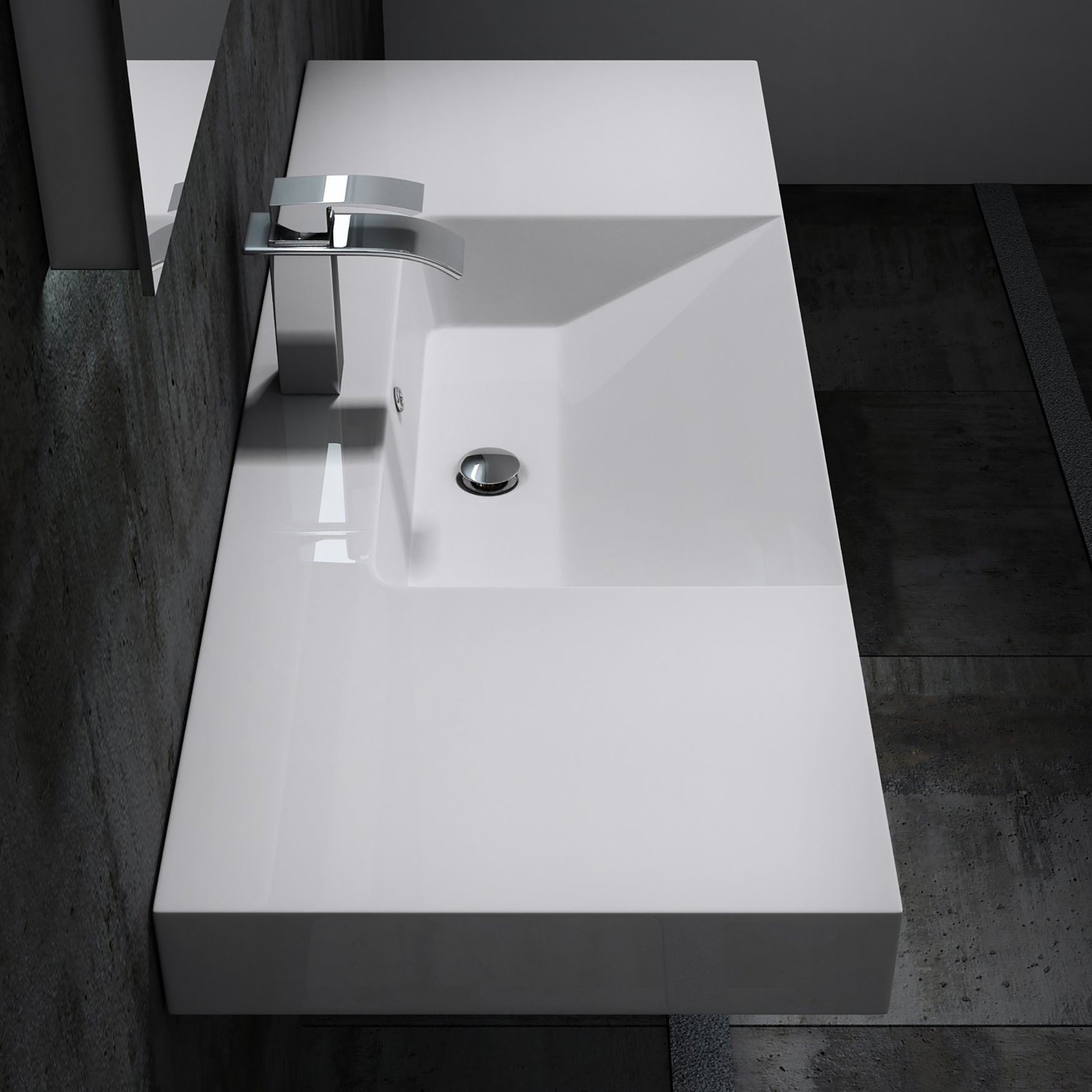 Cast marble wall-mounted washbasin BS6036