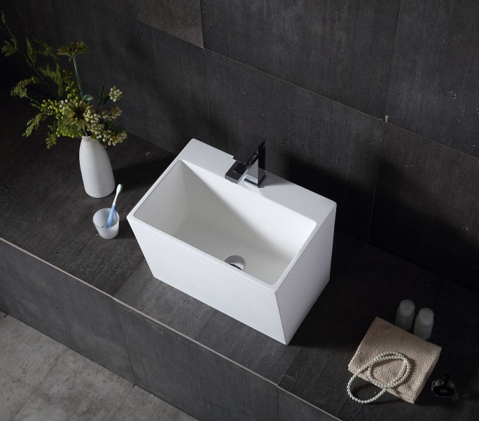 TW18 wall-mounted washbasin in mineral cast