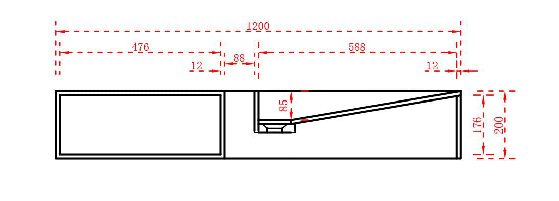 Wastafelblad Wandwastafel TWG06 in mineraalgietwerk