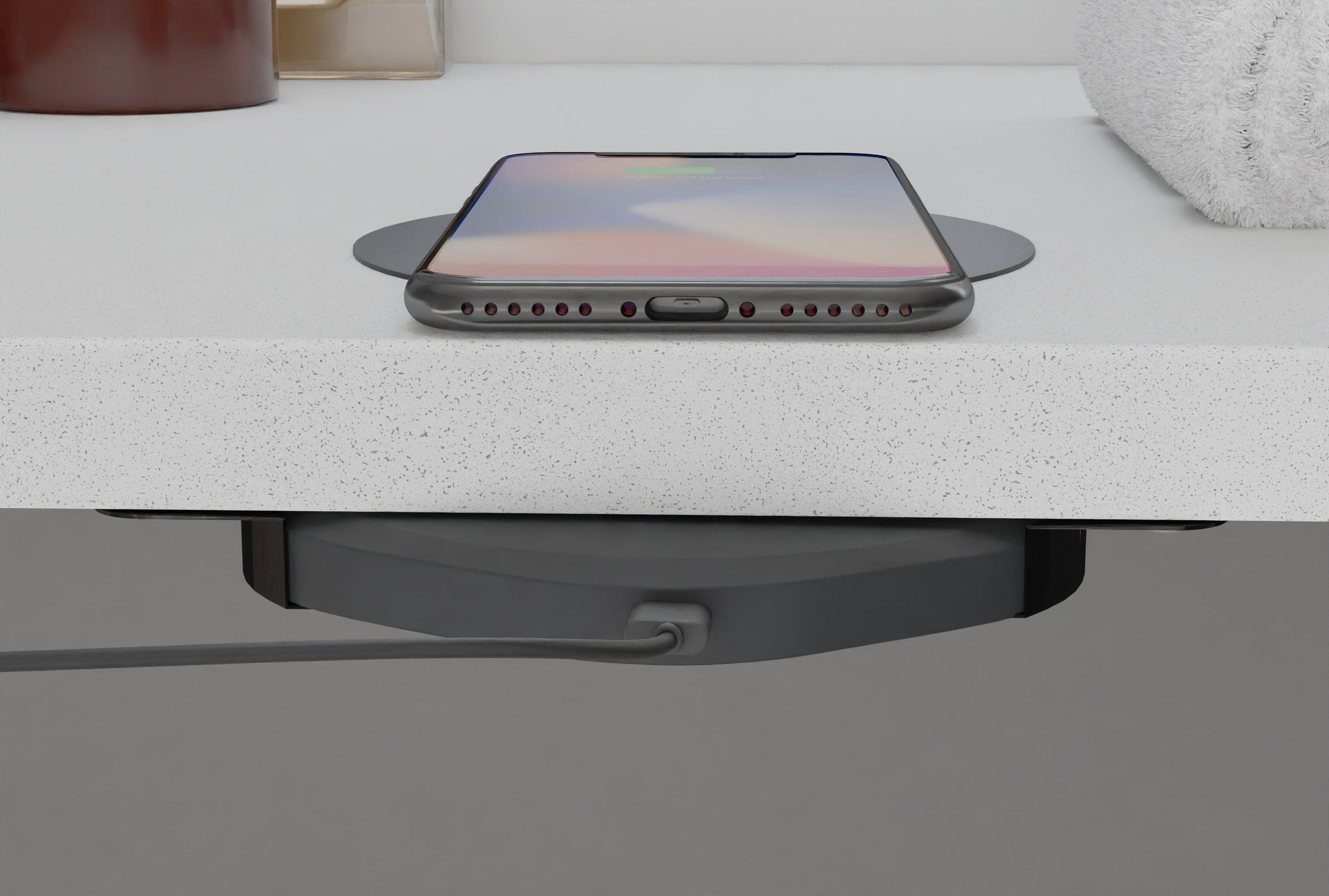 Wireless Qi substructure charging station