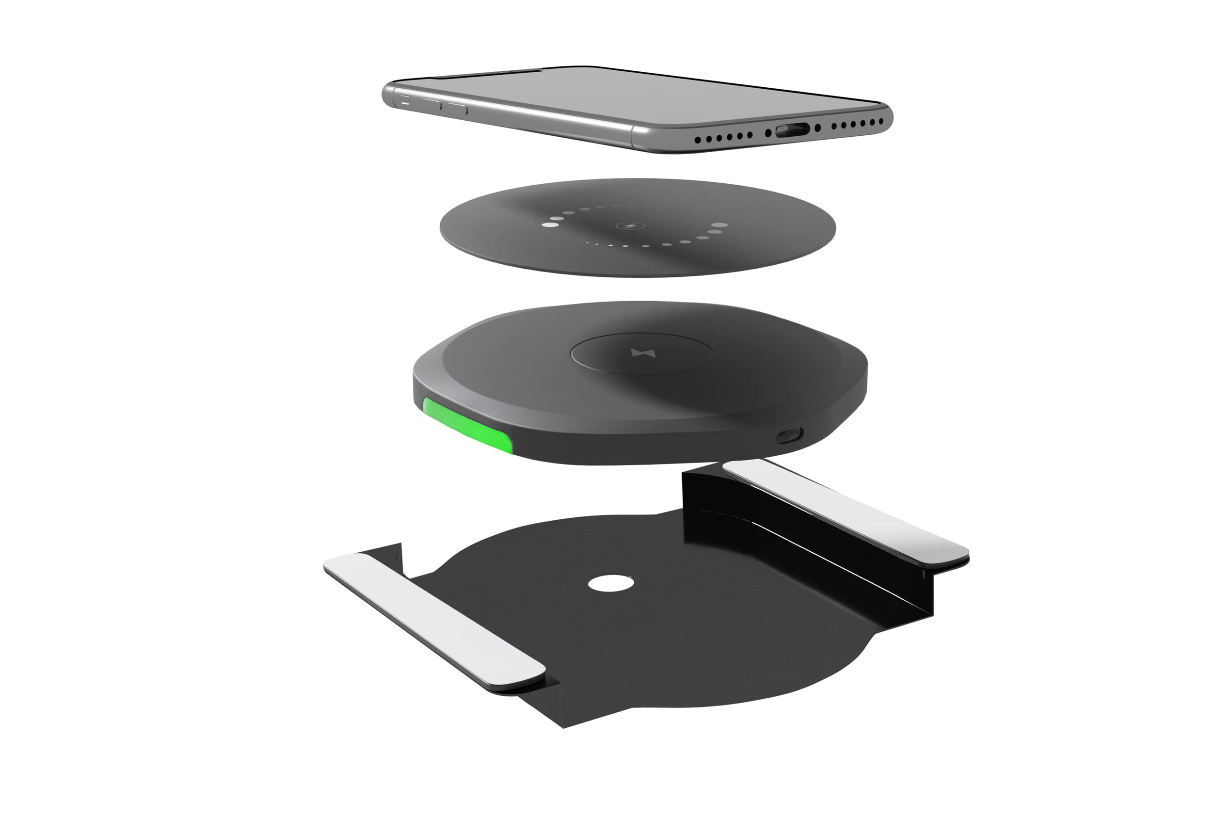 Wireless Qi substructure charging station