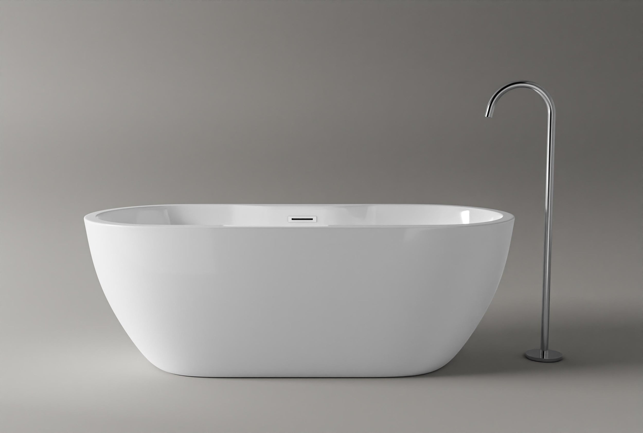 Freestanding Bathtub ROMA PLUS 2.0 Acrylic Glossy White