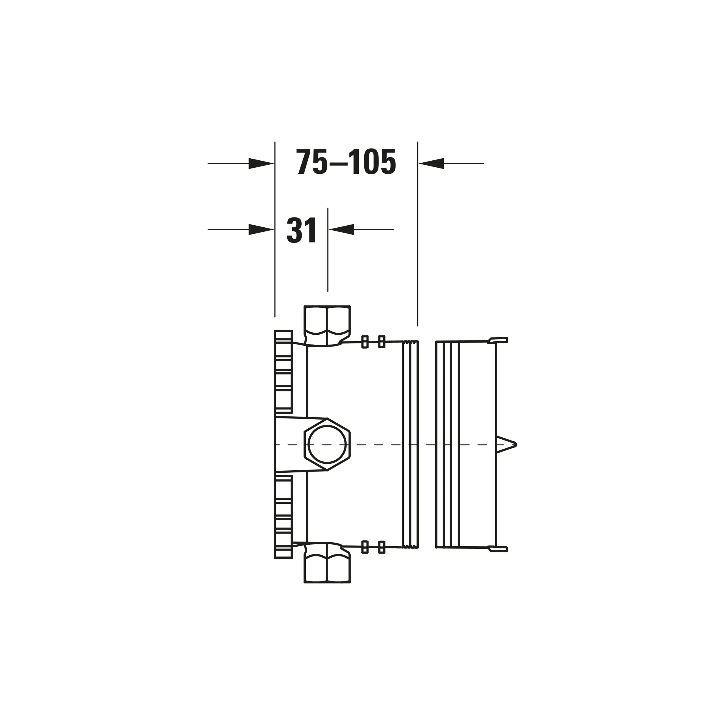 Duravit C.1 concealed shower system with rain shower - incl. hand shower and wall connection elbow