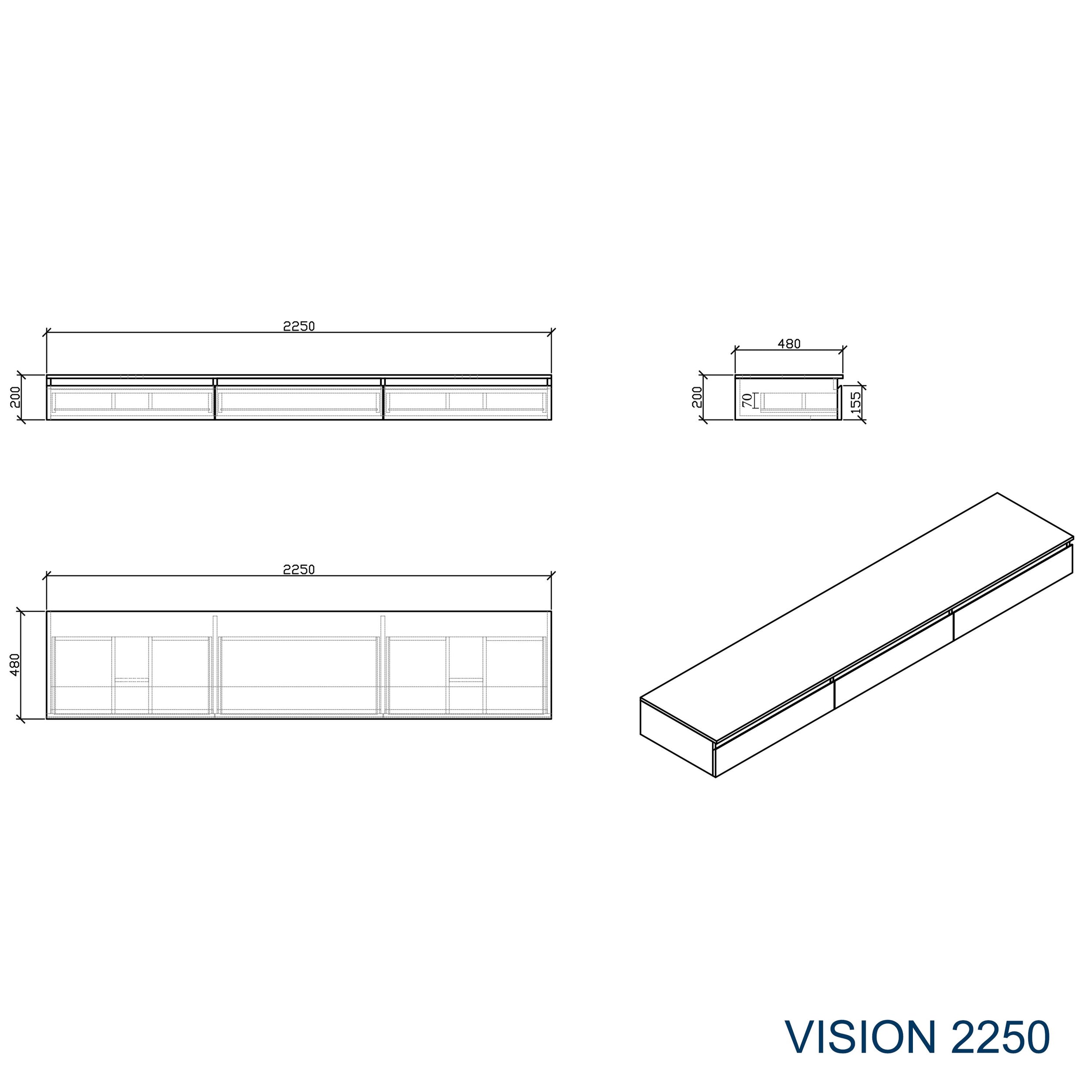 Meuble de salle de bains Vision 2250