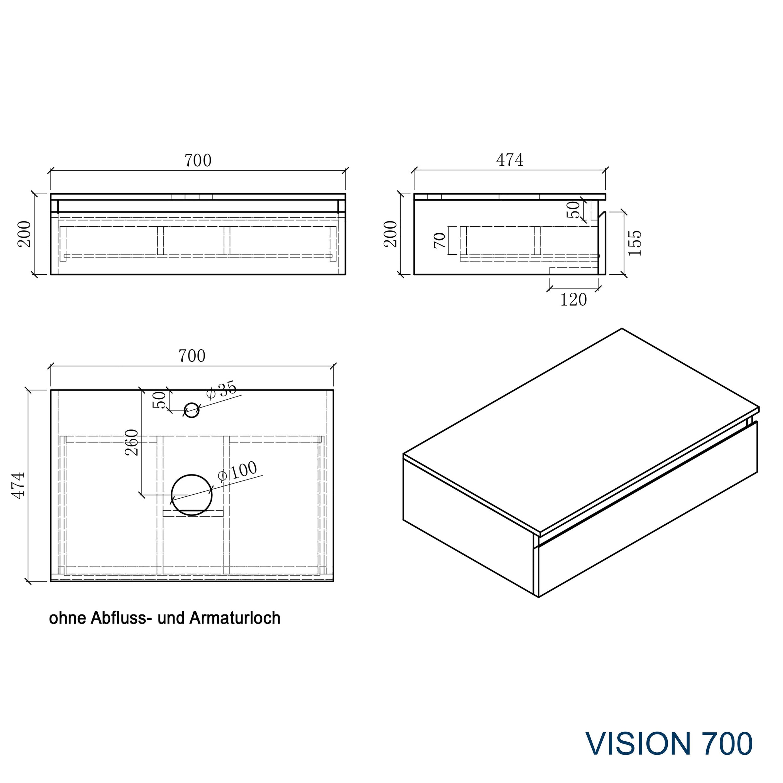 Waschtischunterschrank Vision 700