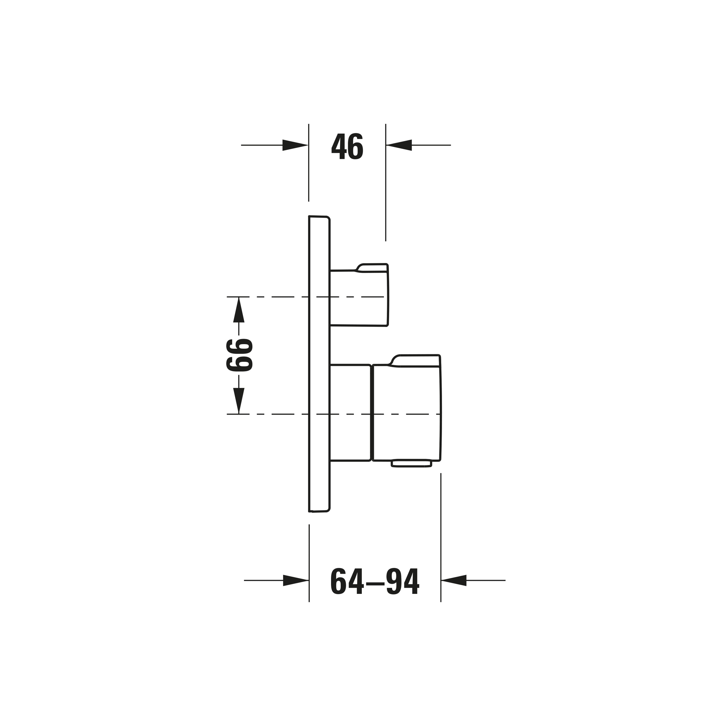 Duravit C.1 concealed shower system with rain shower - incl. hand shower and wall connection elbow