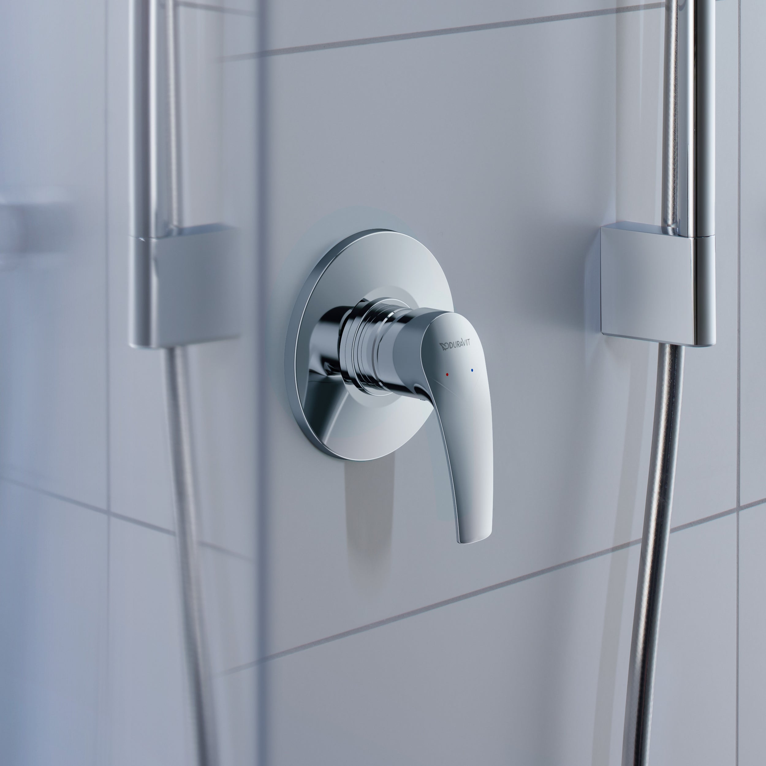 Duravit DuraVelez concealed shower mixer with shower head - incl. shower rail, wall connection elbow