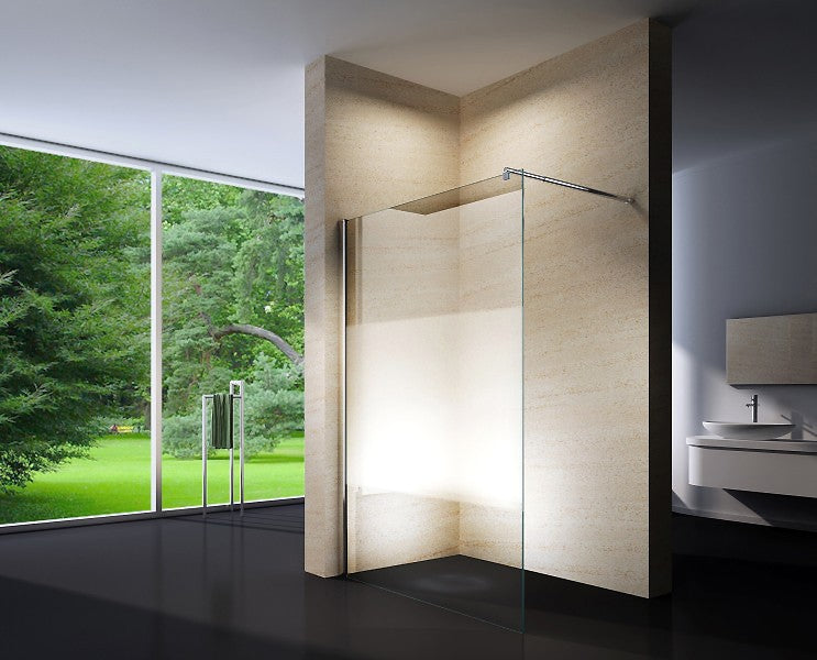 Walk-in shower cabin EX101 - strip frosted glass - NANO genuine glass