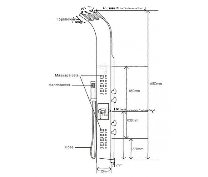 Duschsystem mit SEDAL-Thermostat Duschsäule 8815