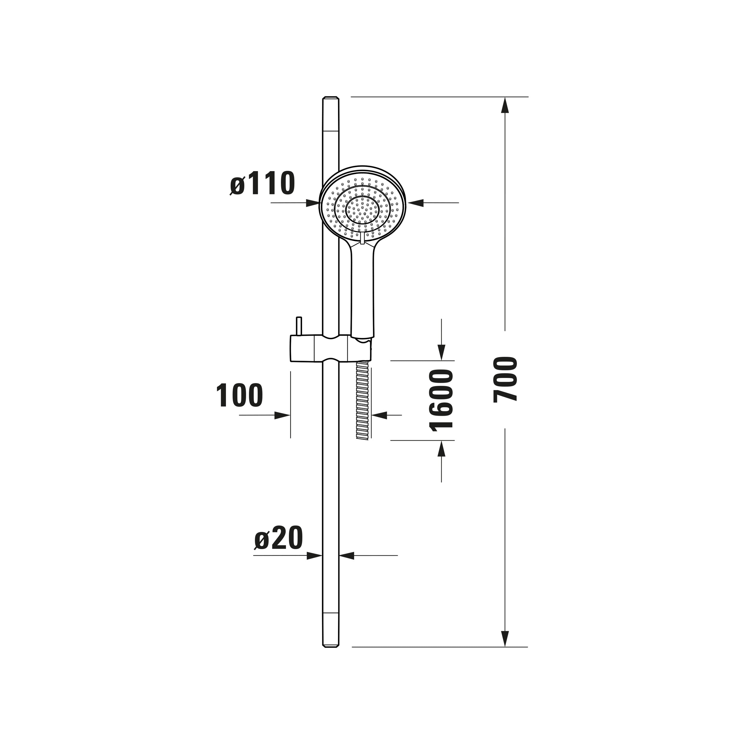 Duravit Tulum concealed shower mixer with shower head - incl. shower rail, wall connection elbow & Bluebox