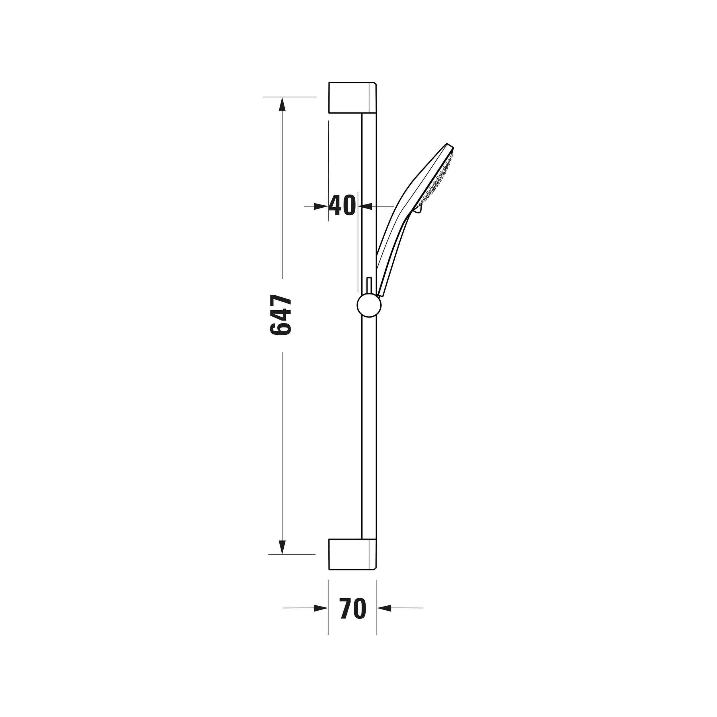 Robinetterie de douche encastrée Duravit Tulum avec douchette - barre de douche, coude de raccordement mural & Bluebox inclus