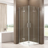 Corner shower enclosure  EX809 - frameless and shower tray made of SMC - 90 x 90 x 195 cm